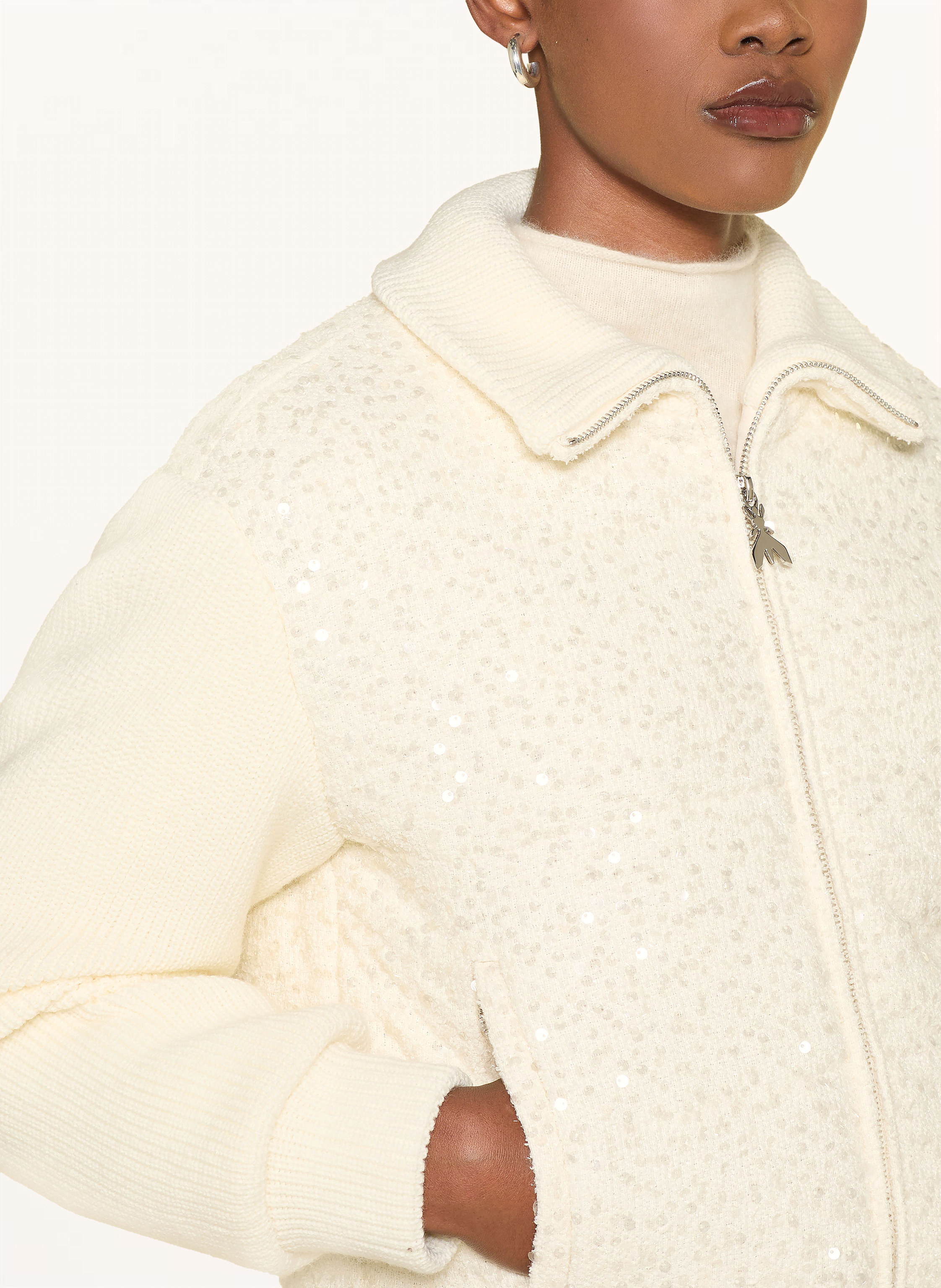 Thumbnail - Patrizia Pepe Steppjacke Mit Pailletten weiss