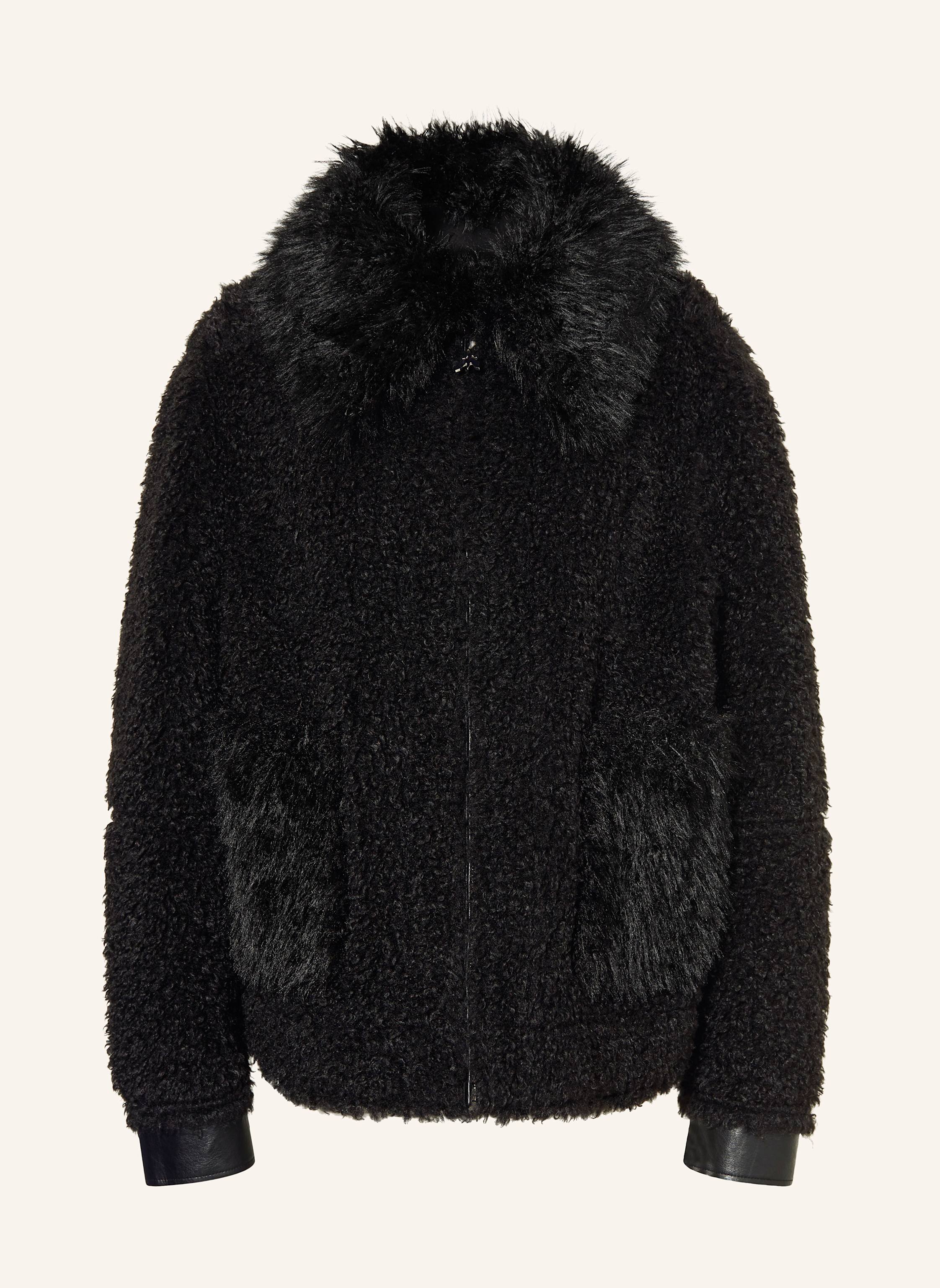 Patrizia Pepe Kunstfell-Jacke Zum Wenden schwarz