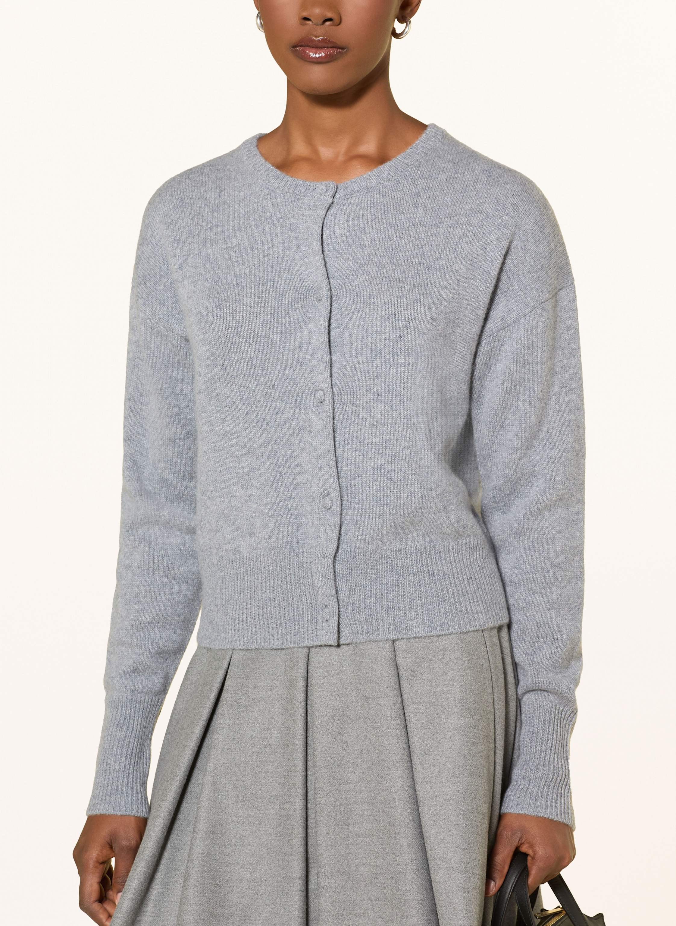 Thumbnail - Ladneri Strickjacke Noemie Aus Cashmere grau