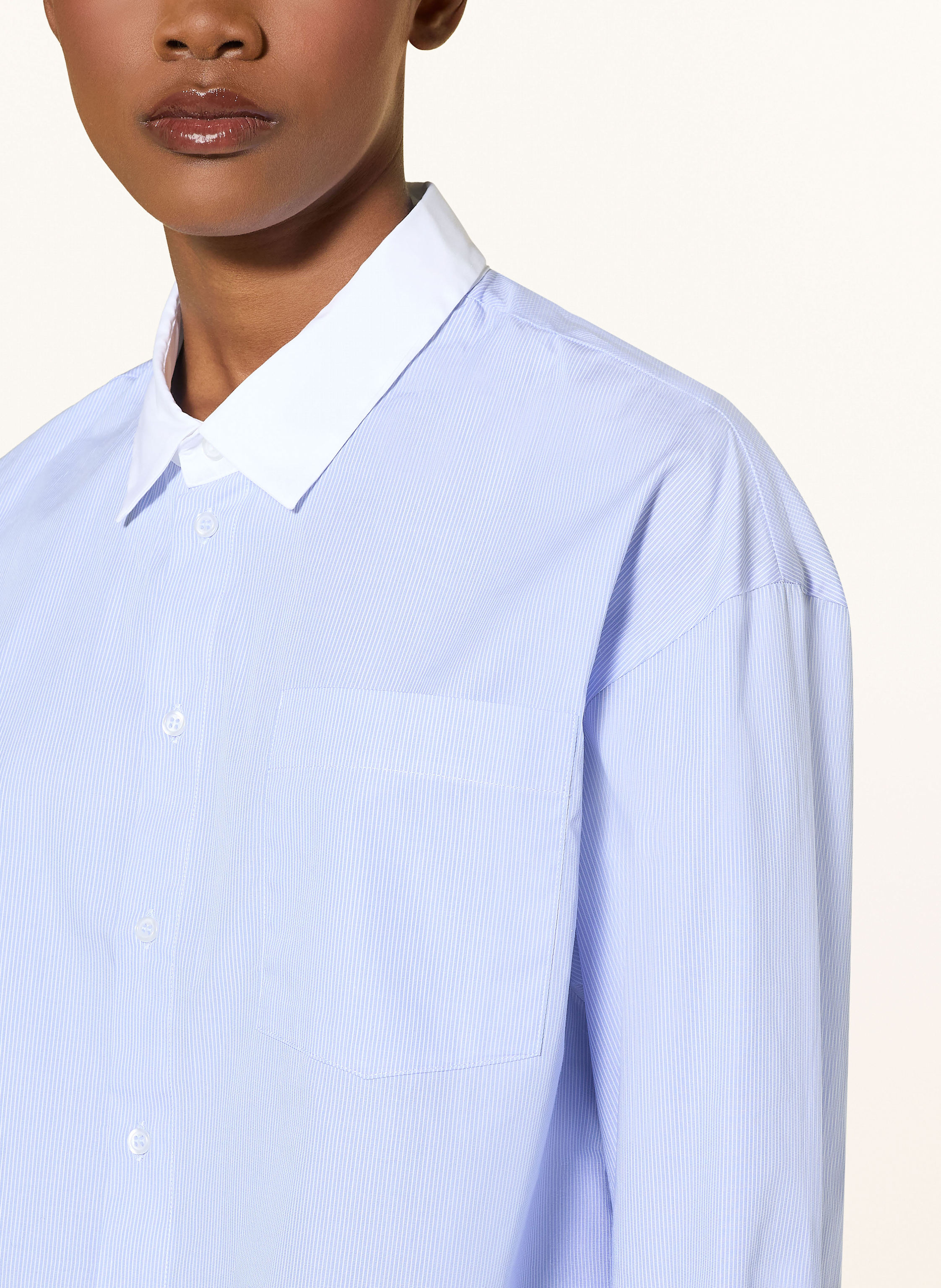 Thumbnail - Ladneri Cropped-Hemdbluse St. Germain blau