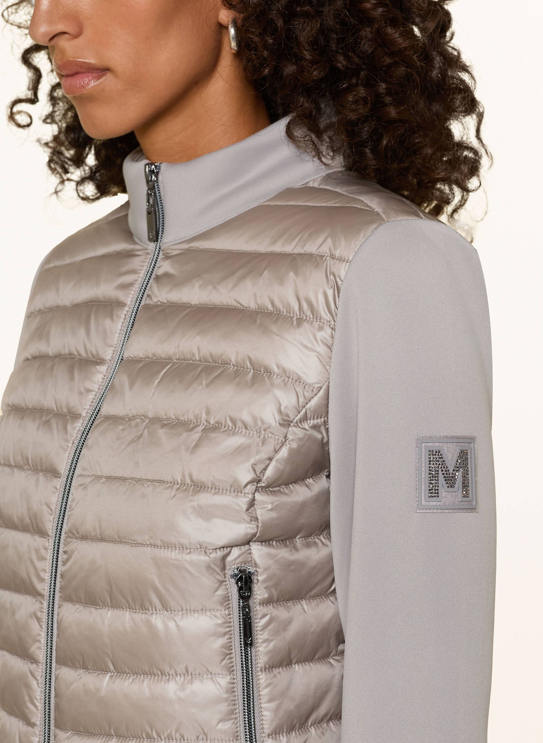 Thumbnail - Monari Steppjacke Im Materialmix Mit Schmucksteinen beige