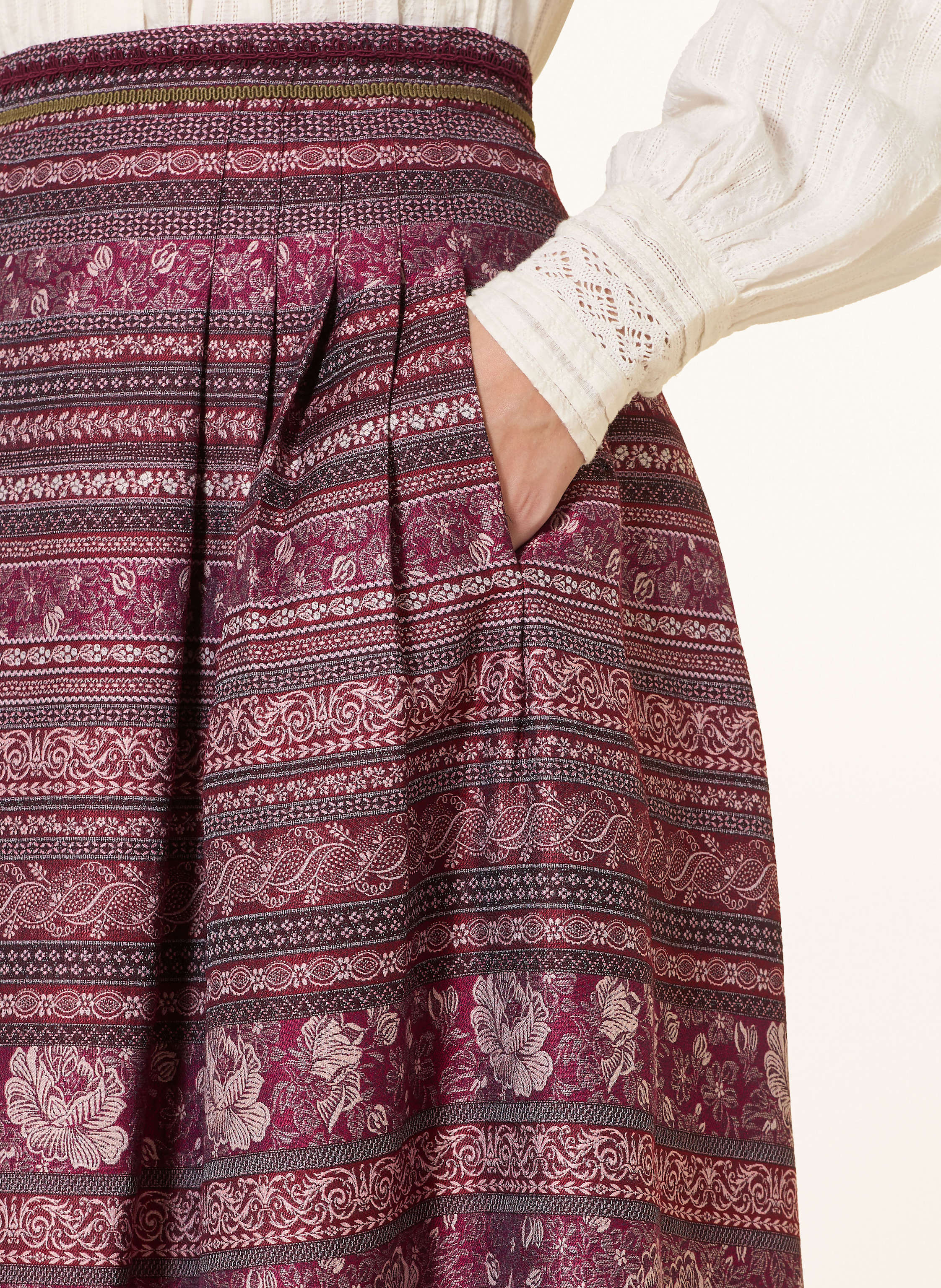 Thumbnail - Hammerschmid Jacquard-Trachtenrock Lindau rot