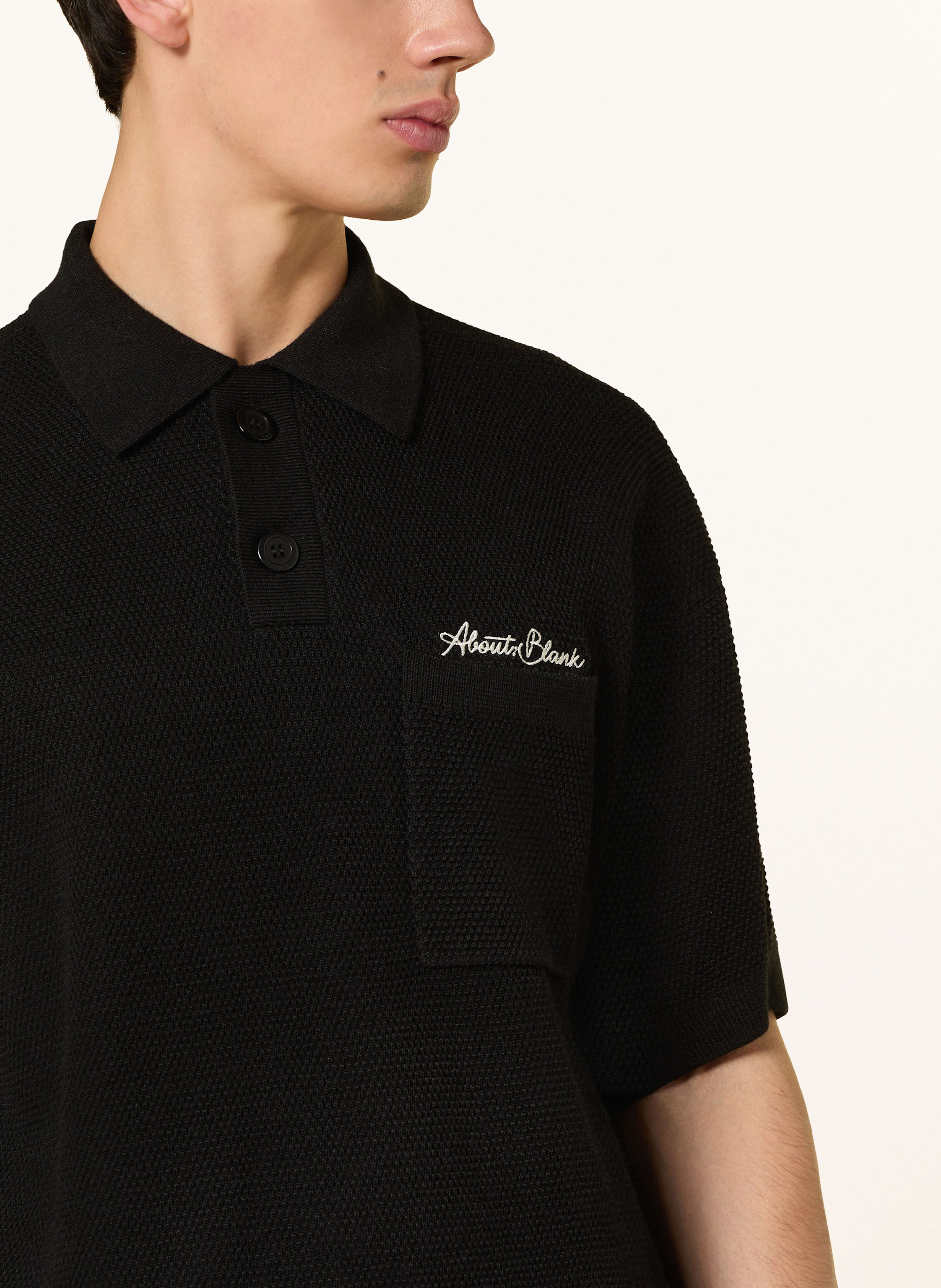 Thumbnail - About:Blank Piqué-Poloshirt Relaxed Fit schwarz