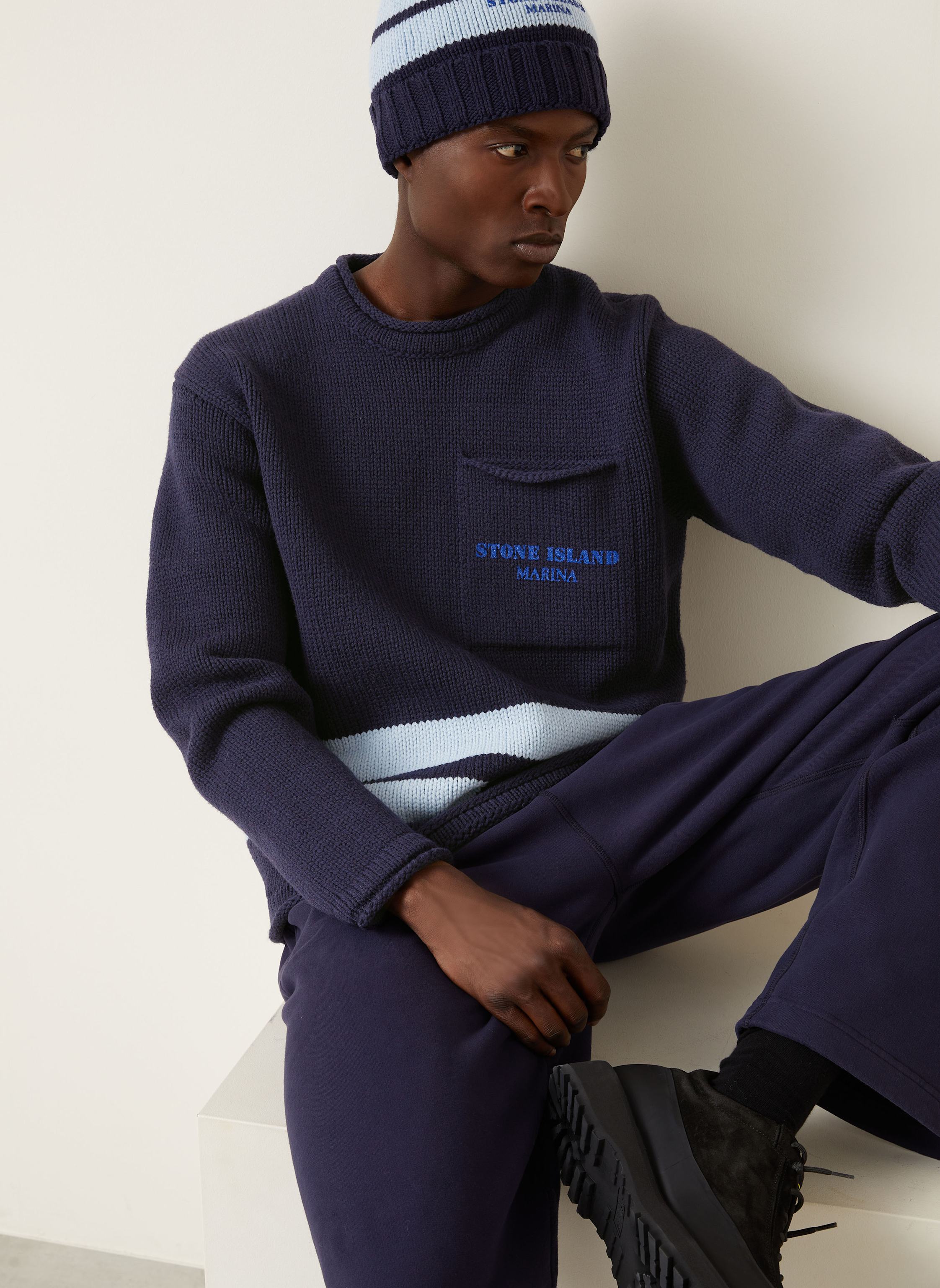 Thumbnail - Stone Island Pullover Marina blau