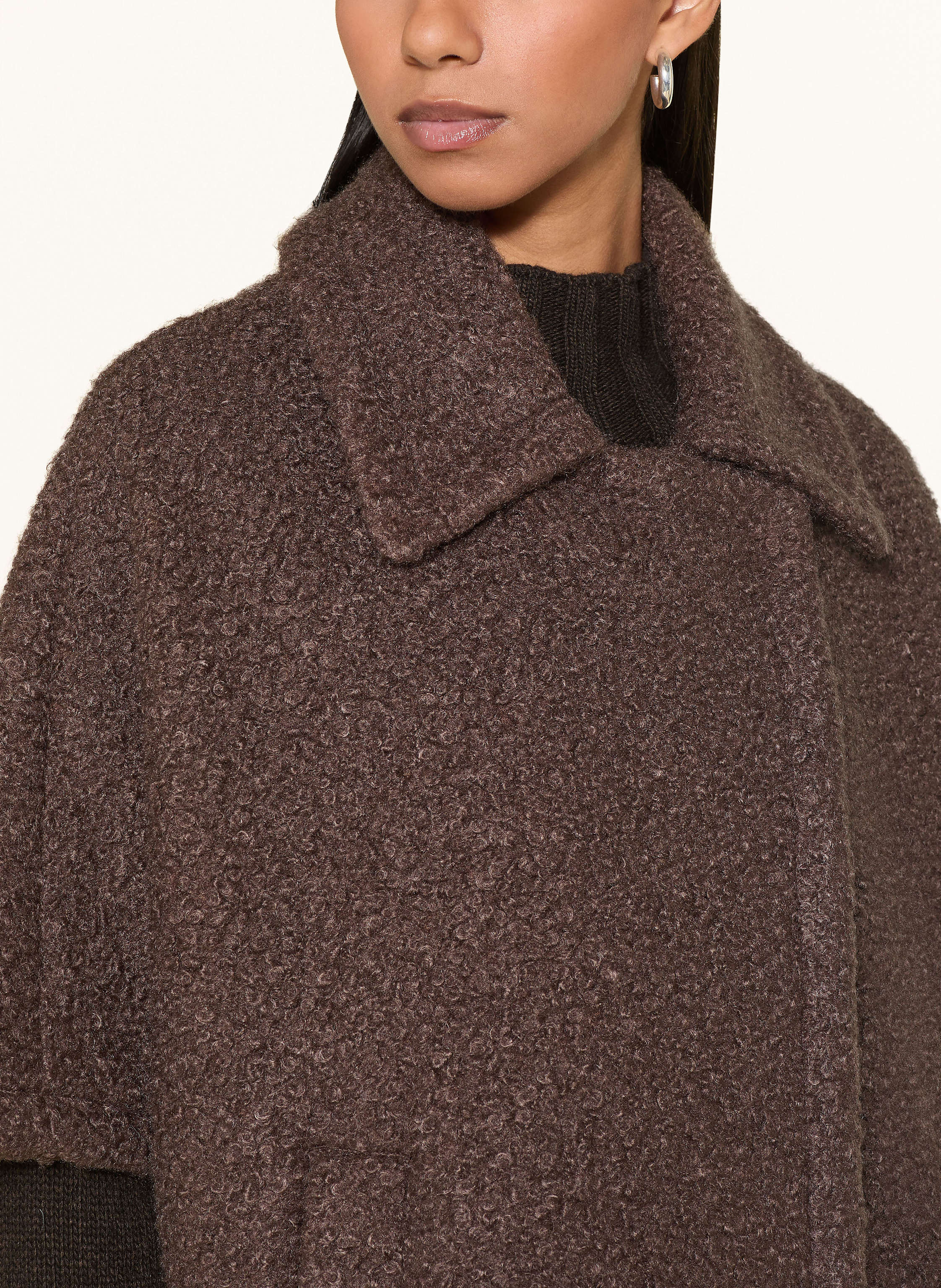 Thumbnail - Milano Italy Bouclé-Cape braun