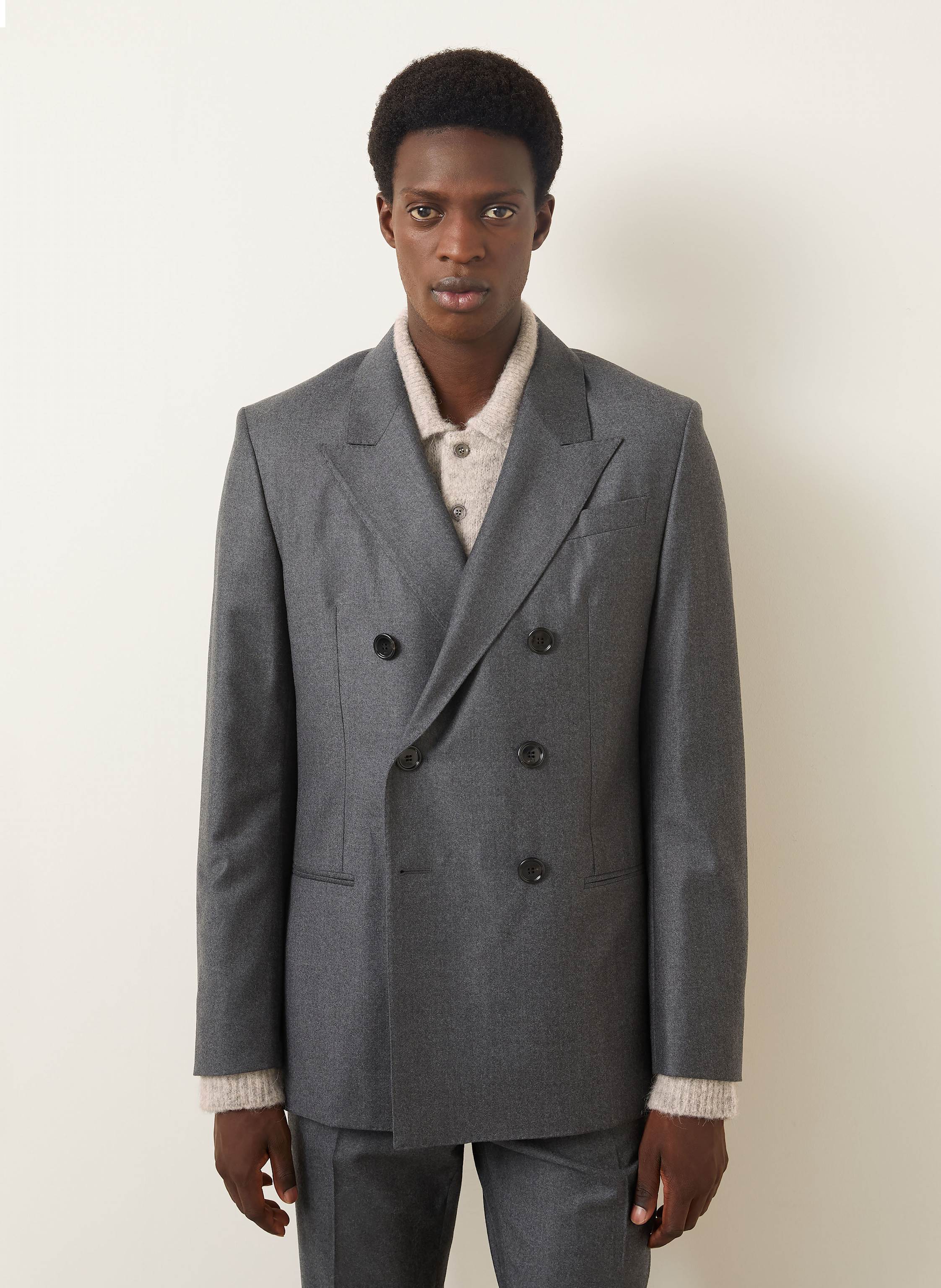 Thumbnail - Ami Paris Anzugsakko Regular Fit grau