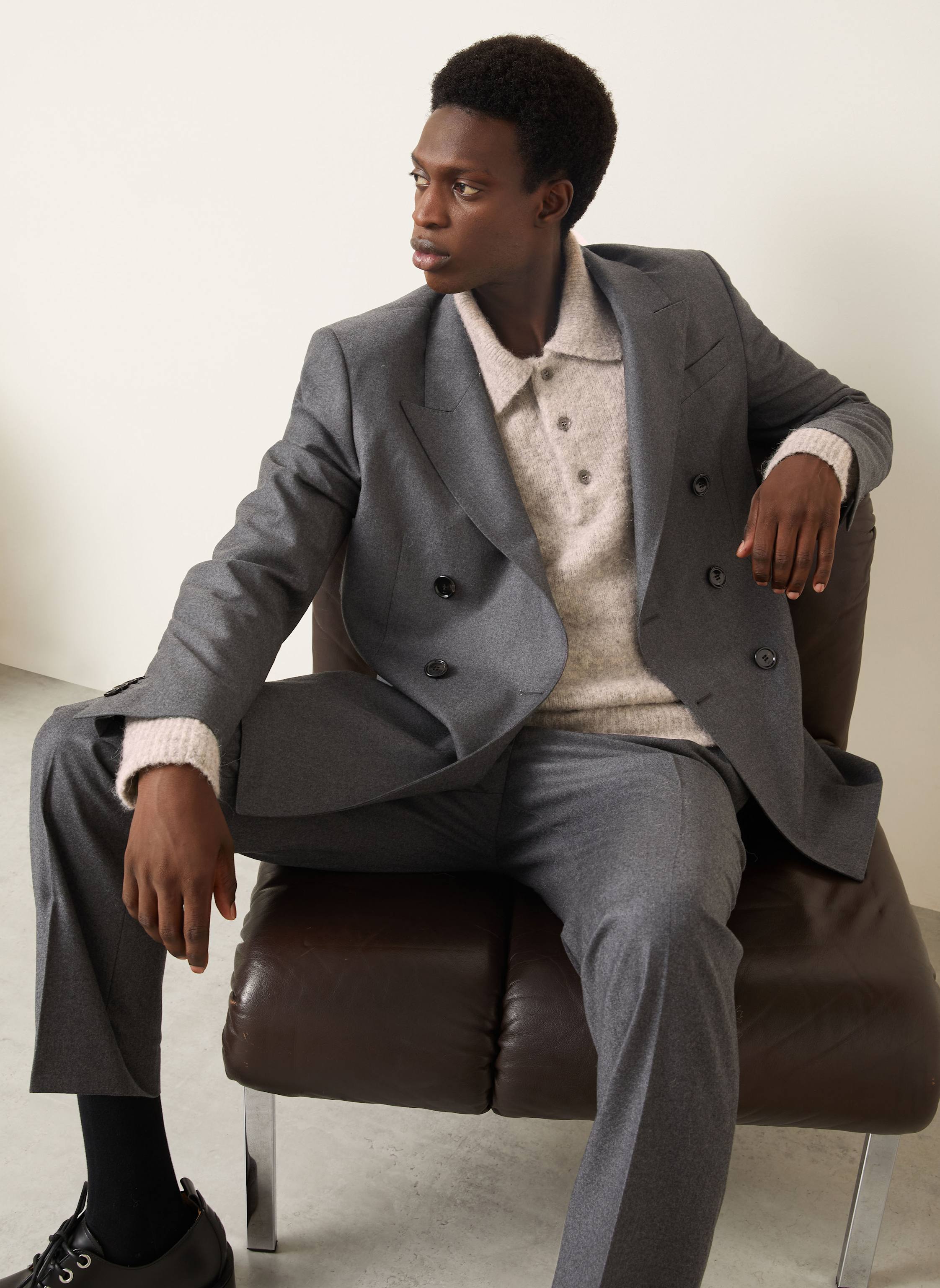 Thumbnail - Ami Paris Anzugsakko Regular Fit grau