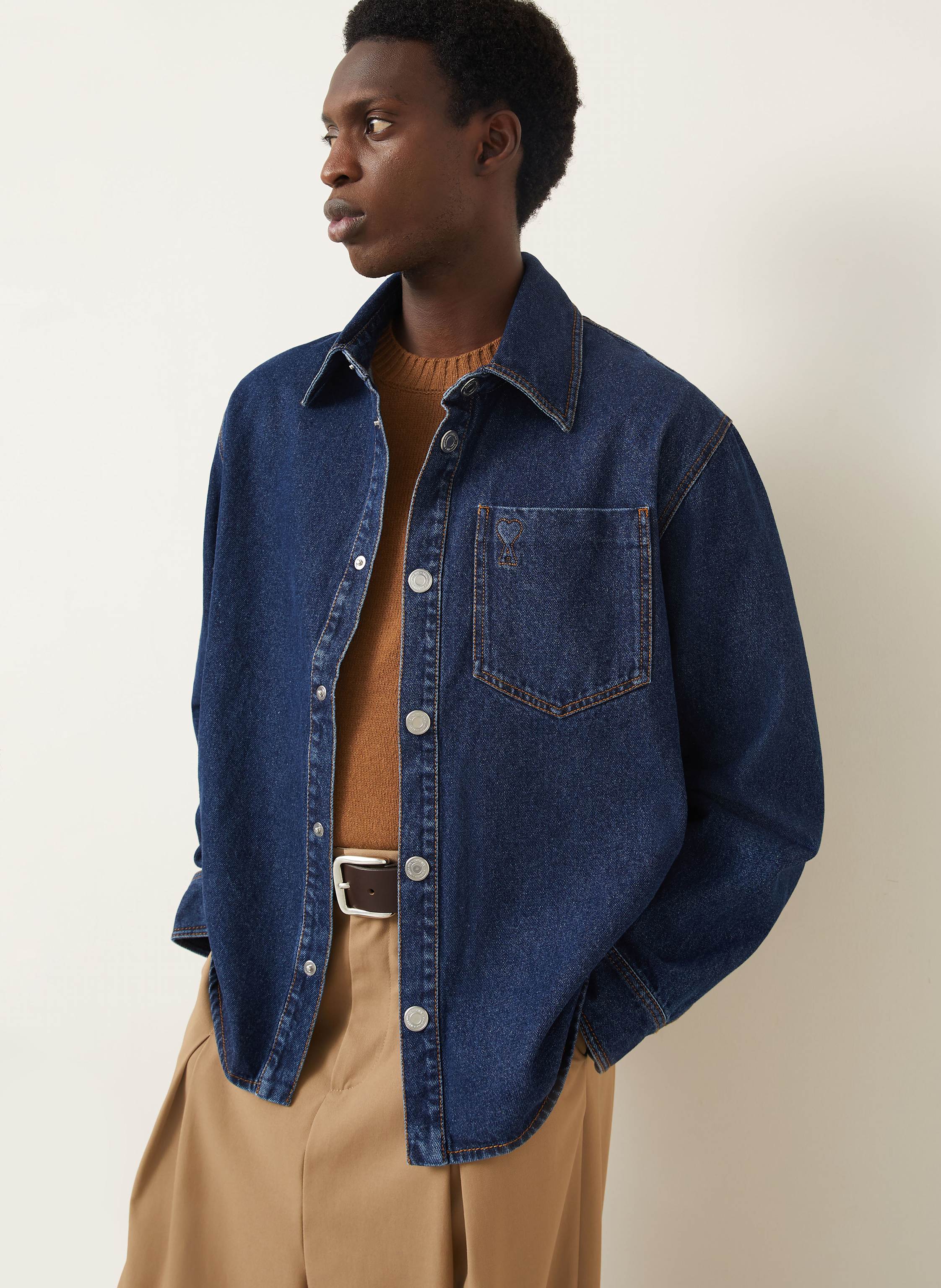 Thumbnail - Ami Paris Jeans-Overjacket blau