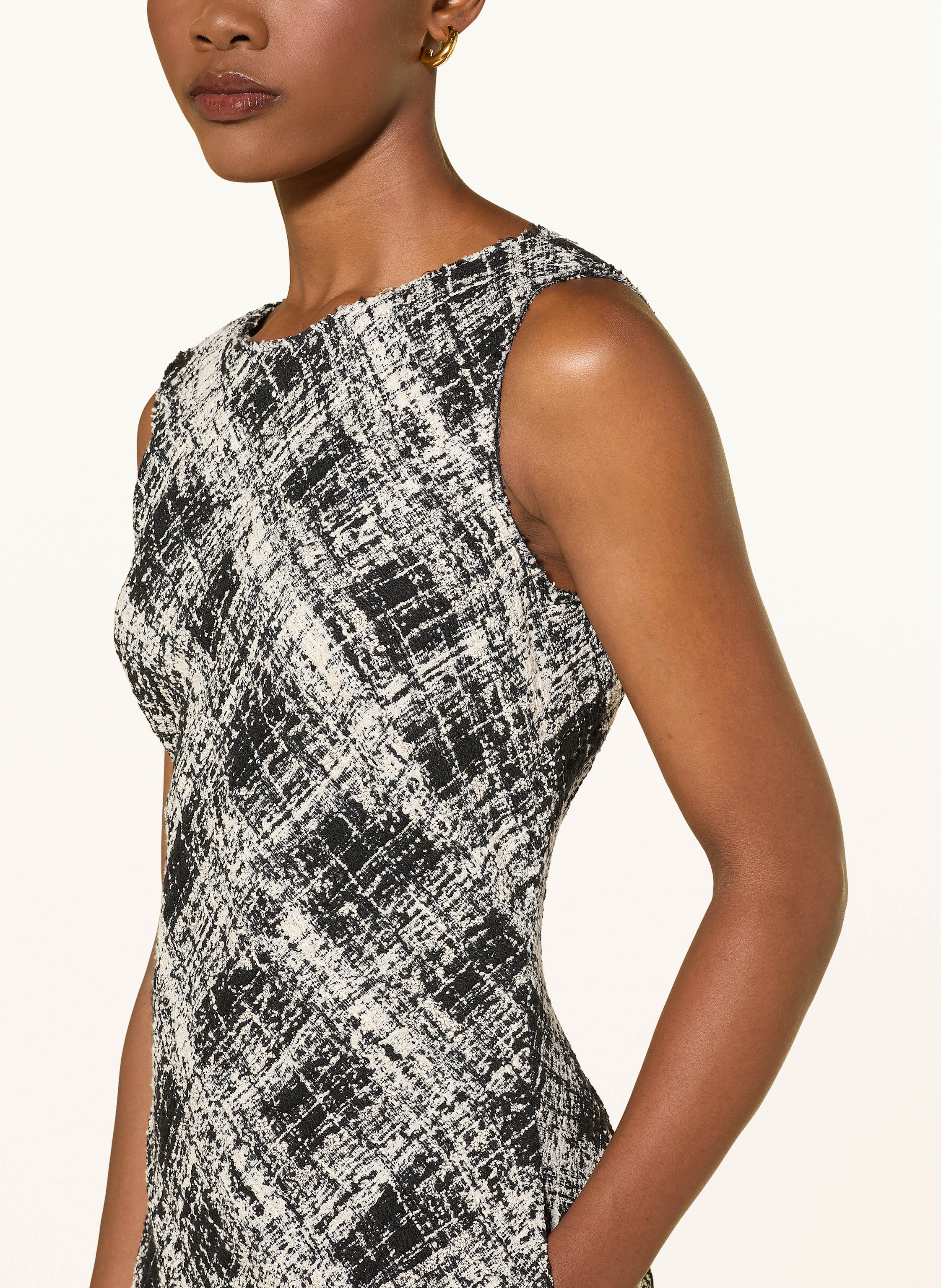 Thumbnail - Sara Roka Bouclé-Kleid Mit Glitzergarn schwarz