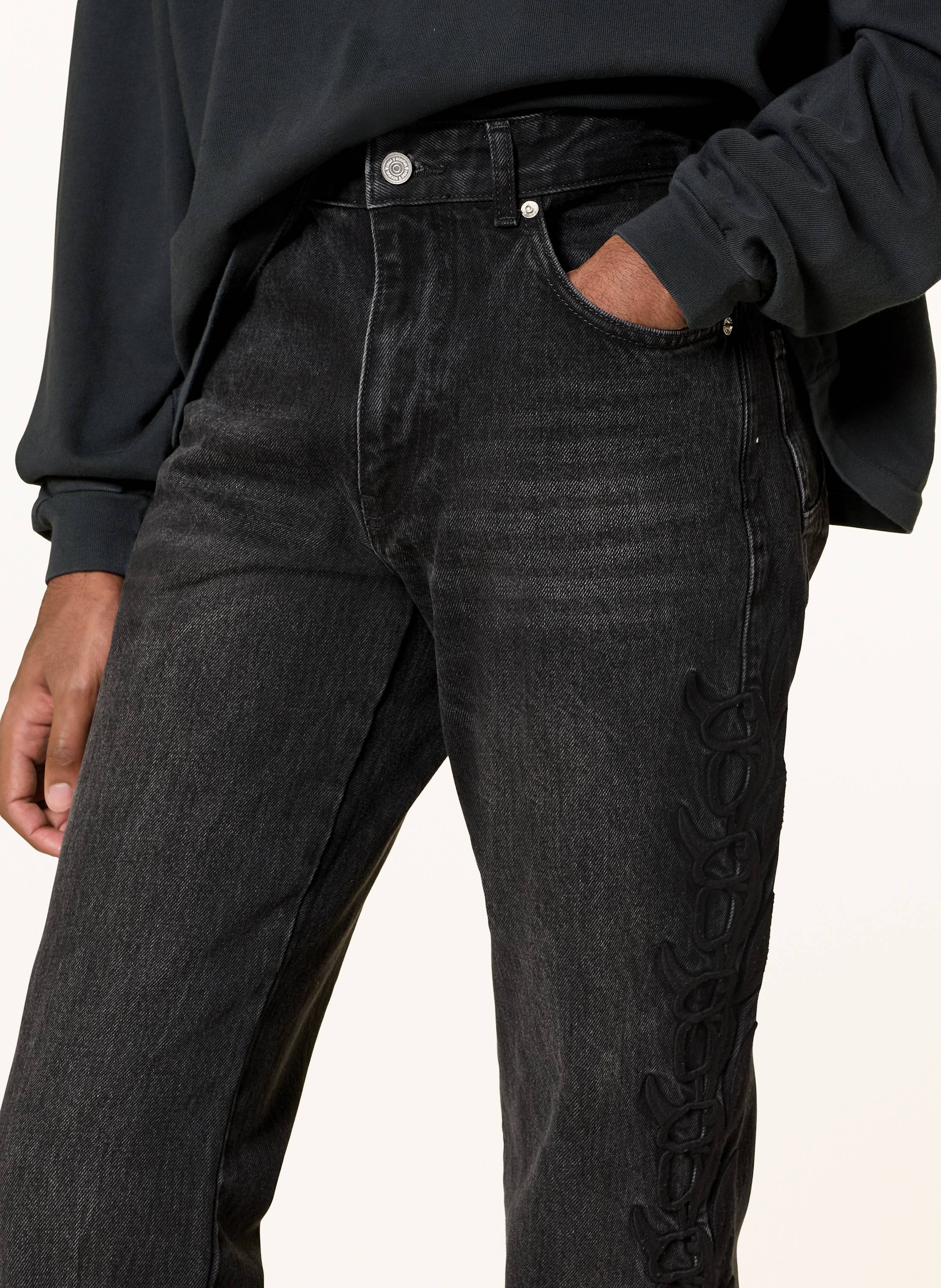 Thumbnail - Rough. Wide Leg Jeans Amity Regular Fit schwarz