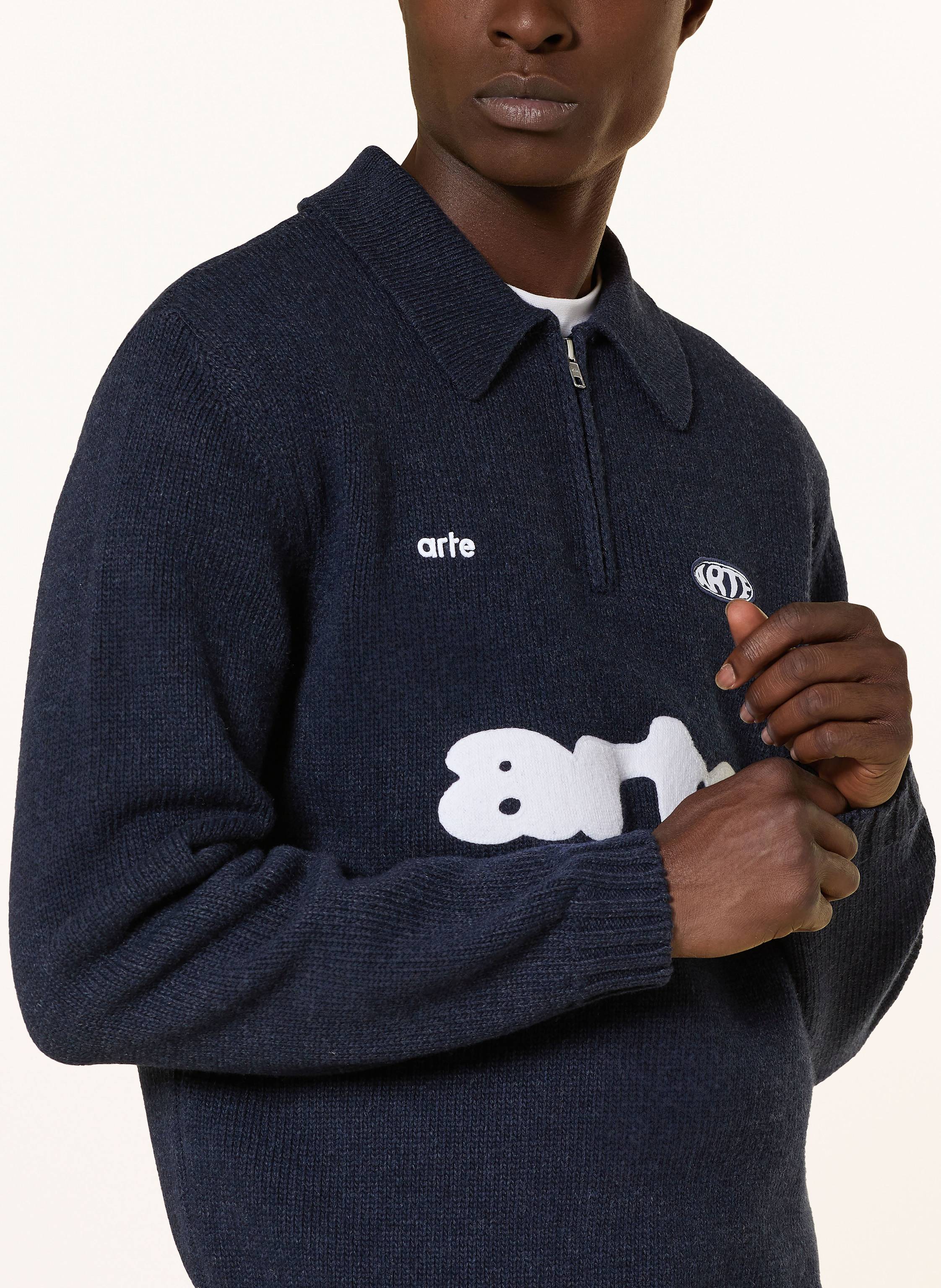 Thumbnail - Arte Antwerp Strick-Poloshirt blau