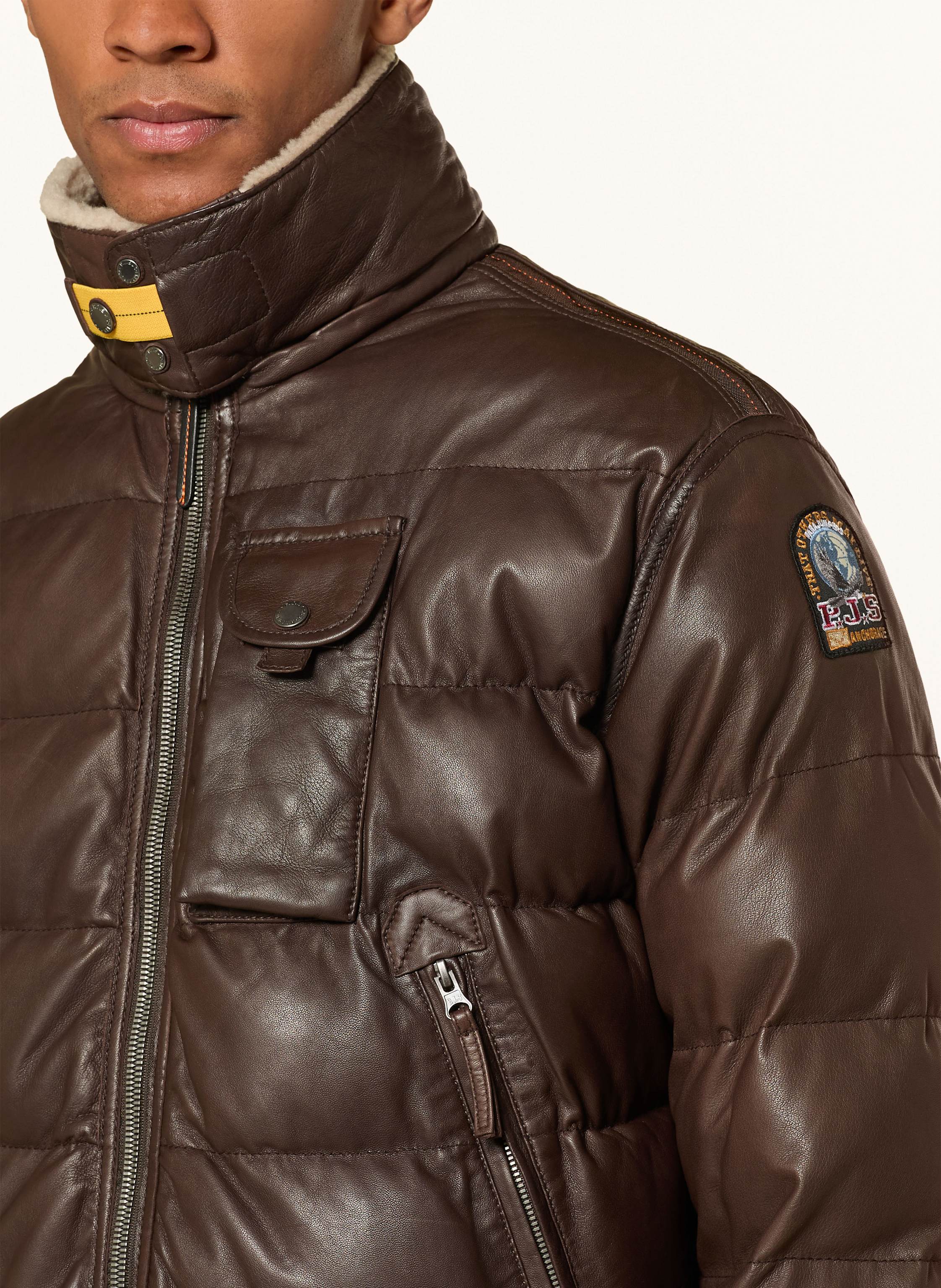 Thumbnail - Parajumpers Lederjacke Gian braun