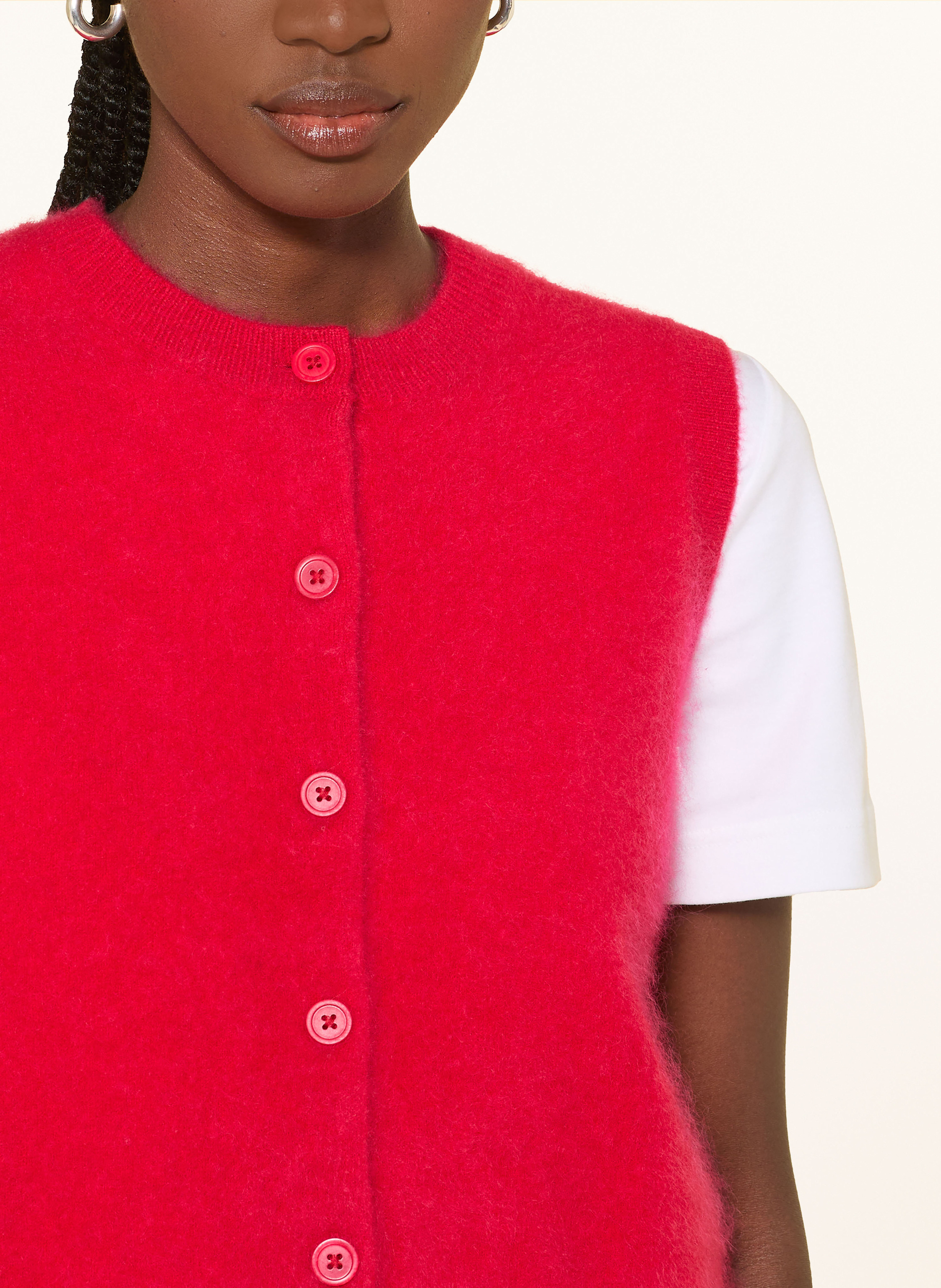 Thumbnail - Mrs & Hugs Strickweste Aus Cashmere rot