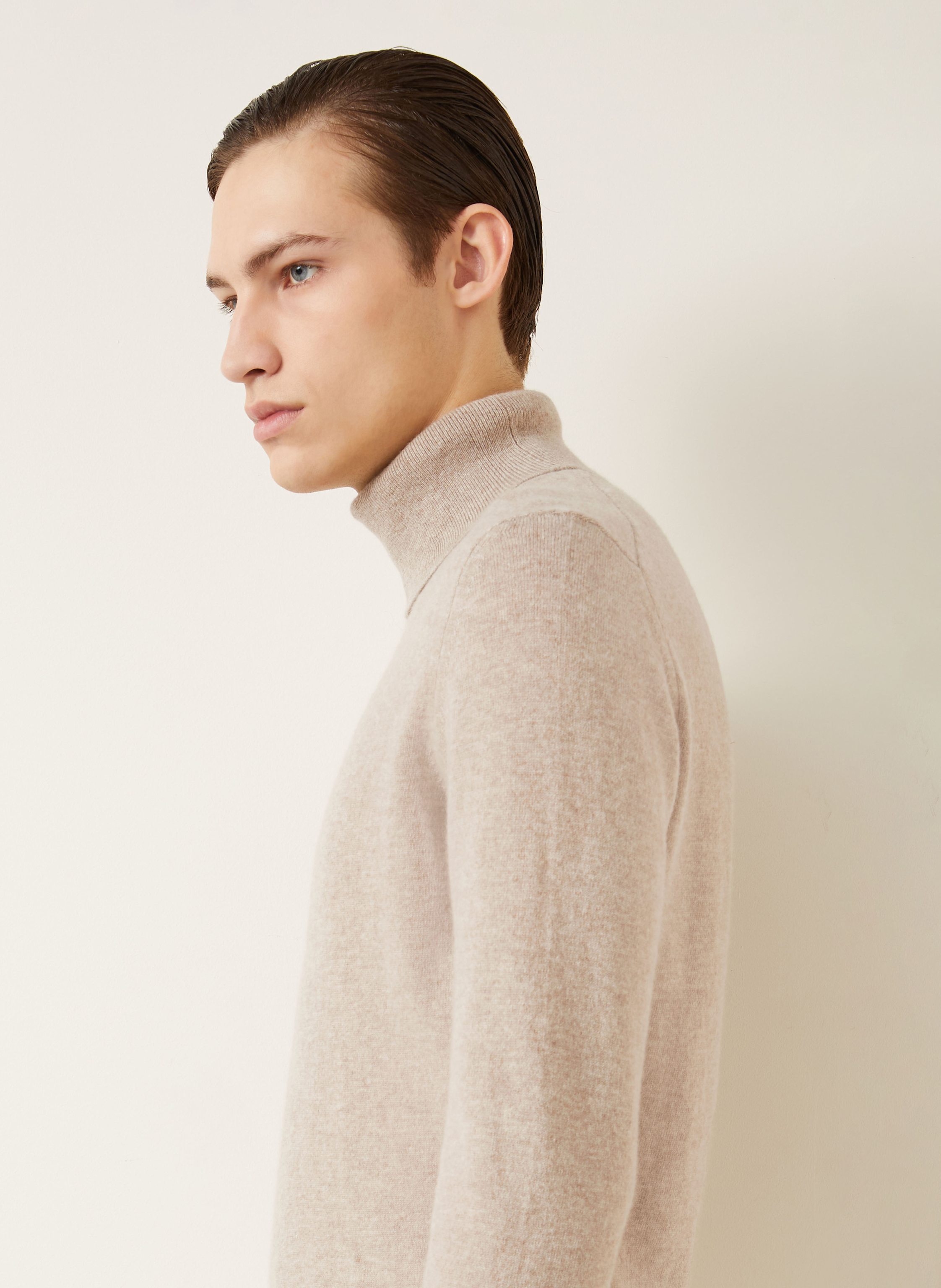 Thumbnail - Zegna Rollkragenpullover Aus Cashmere beige