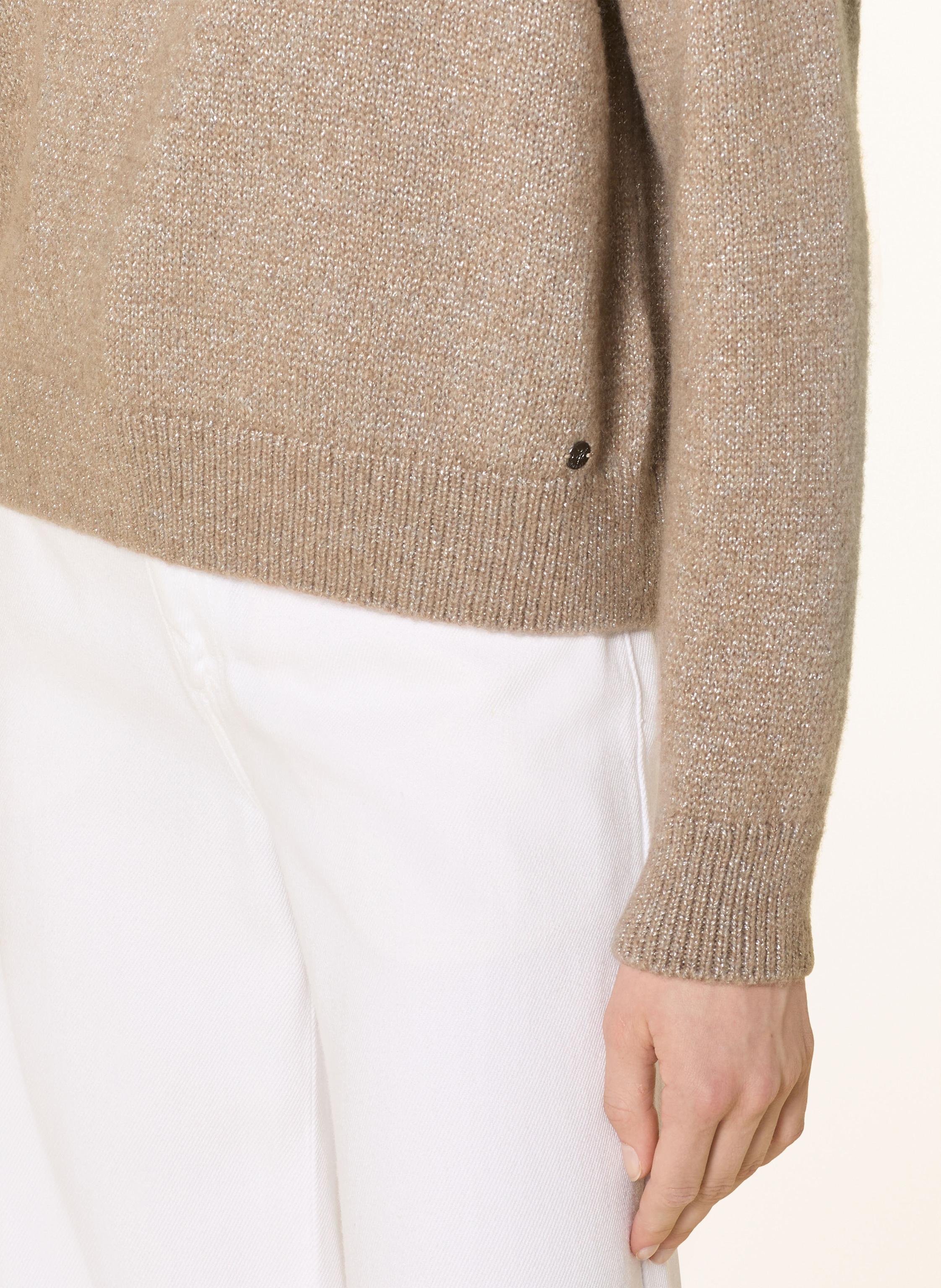 Thumbnail - Monari Pullover Mit Glitzergarn beige