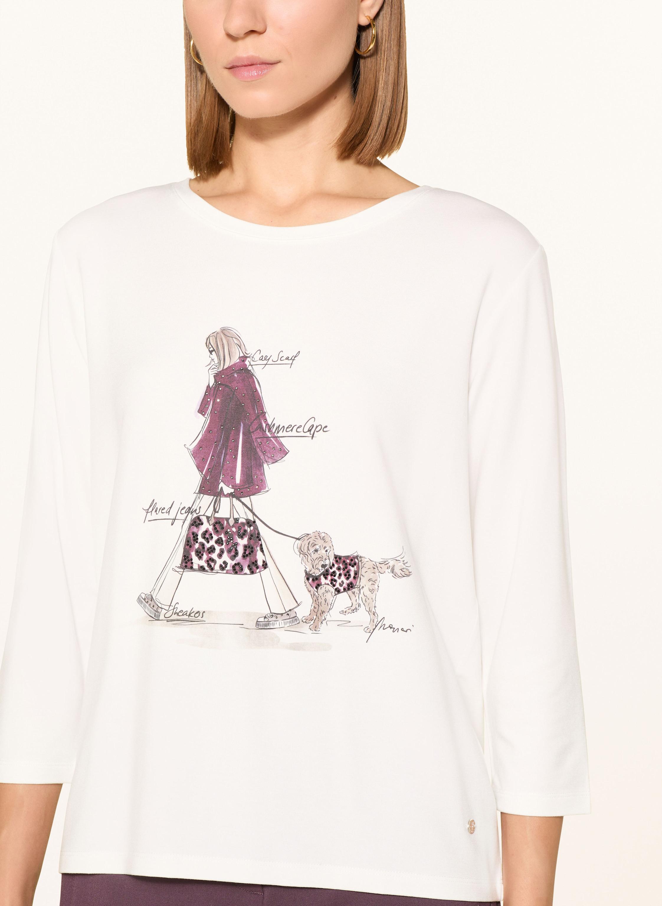 Thumbnail - Monari Shirt Mit 3/4-Arm Und Schmucksteinen weiss