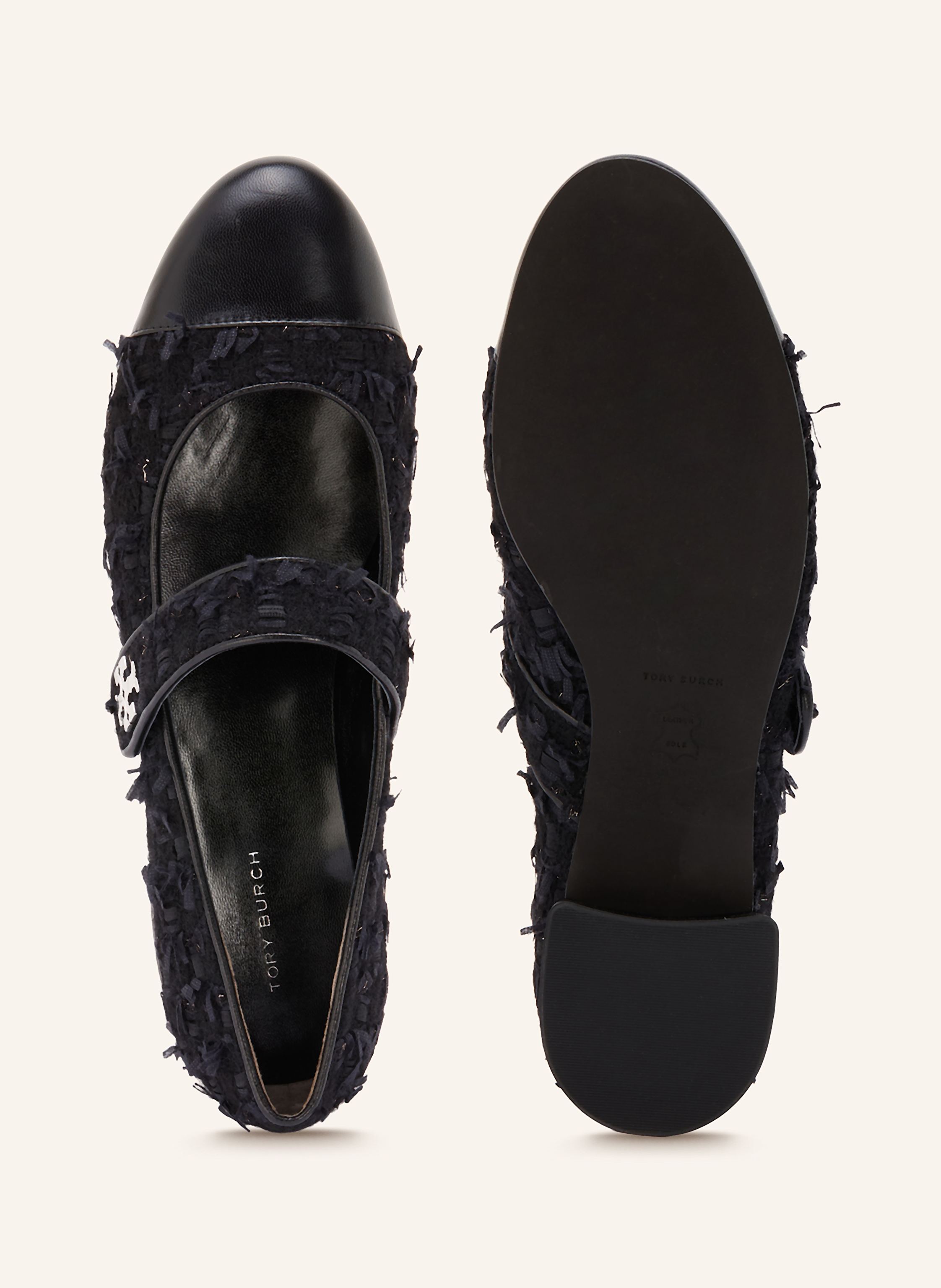 Thumbnail - Tory Burch Mary-Jane-Ballerinas Mit Glitzergarn blau