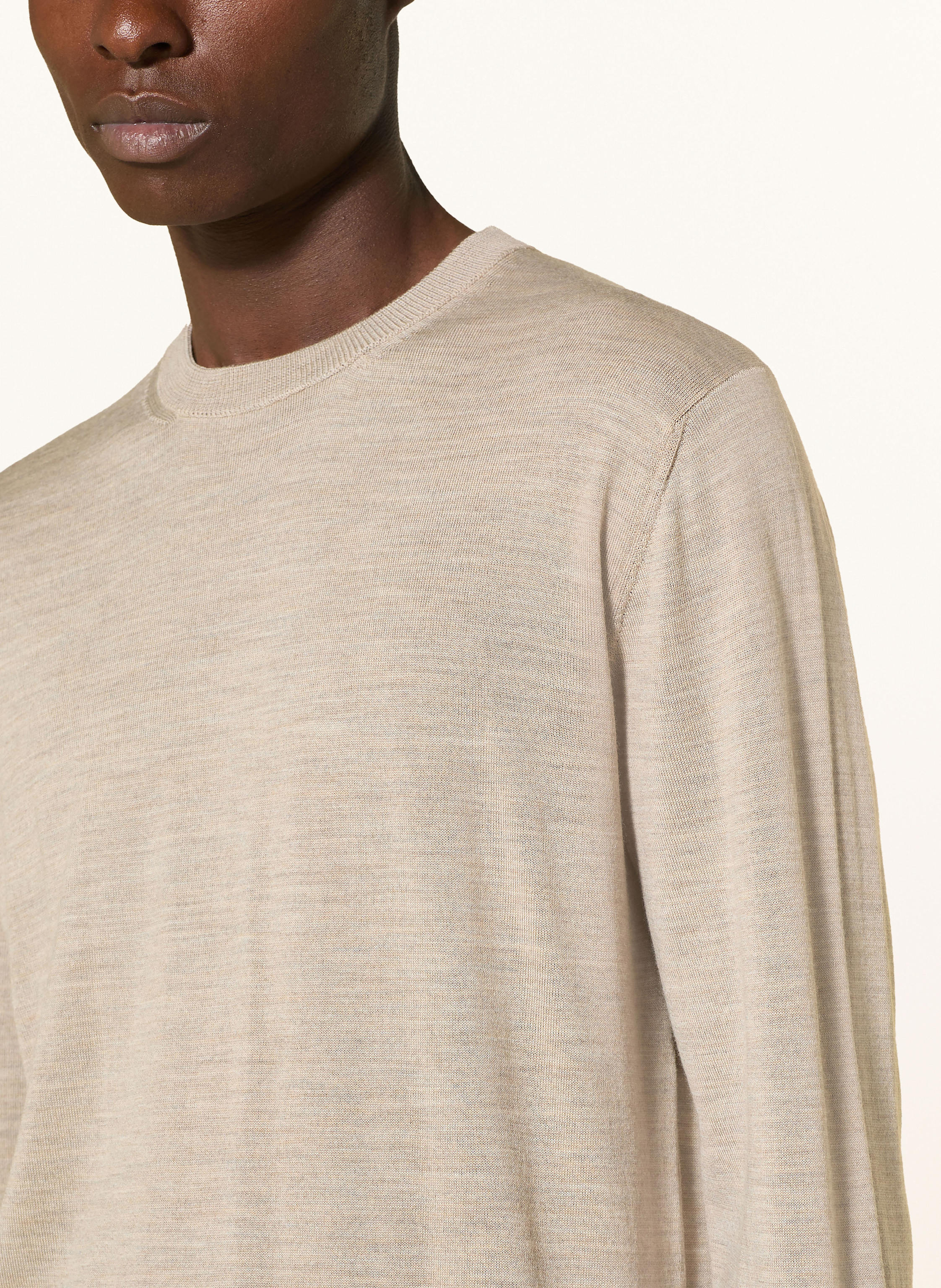 Thumbnail - Eton Pullover Aus Merinowolle beige