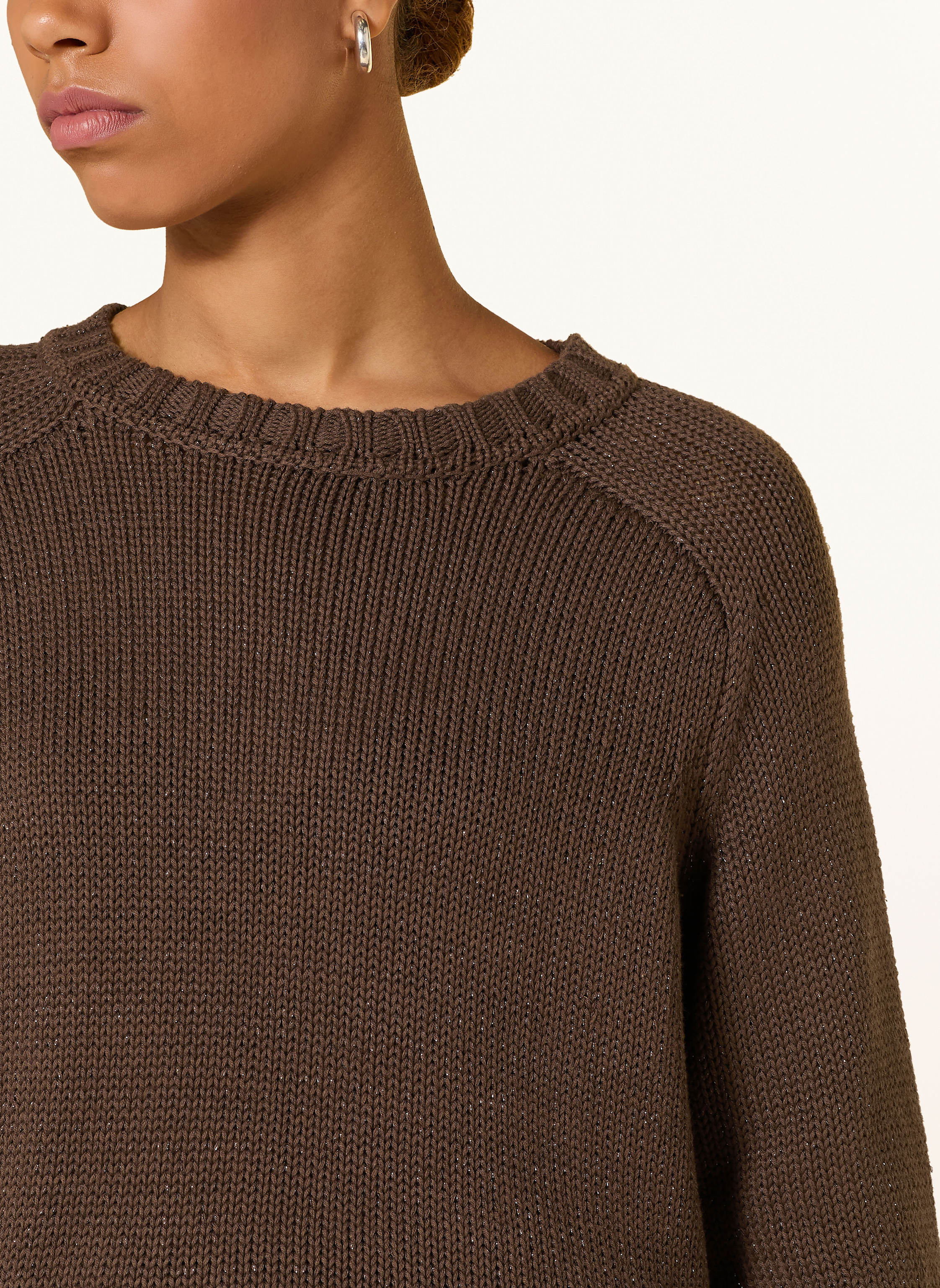 Thumbnail - Mos Mosh Pullover Mmrola Bine Mit Glitzergarn braun