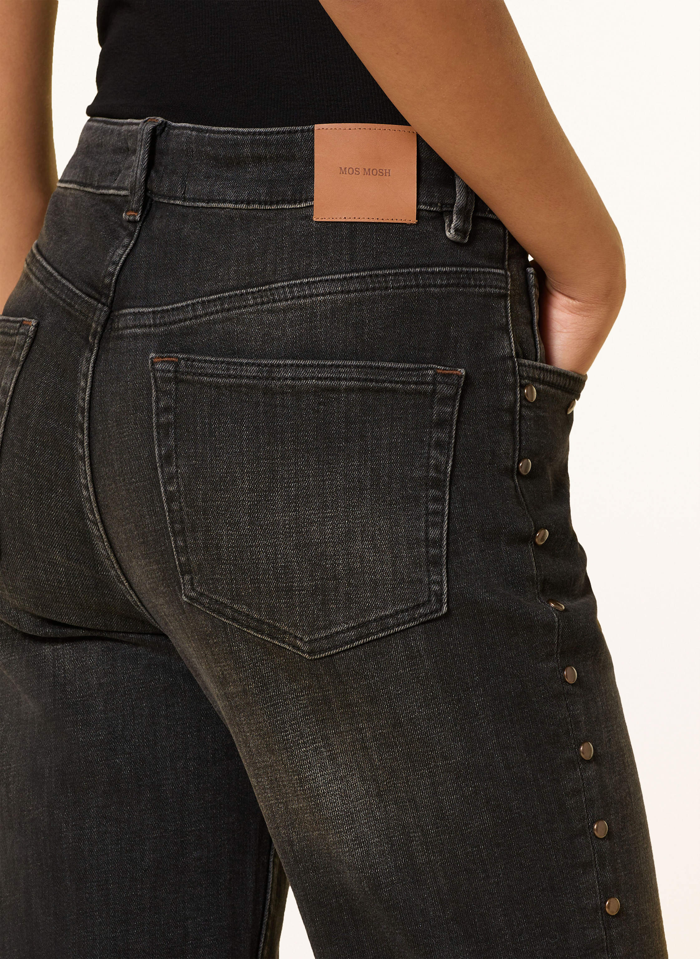 Thumbnail - Mos Mosh Straight Jeans Mmrachel Coroni Mit Nieten schwarz