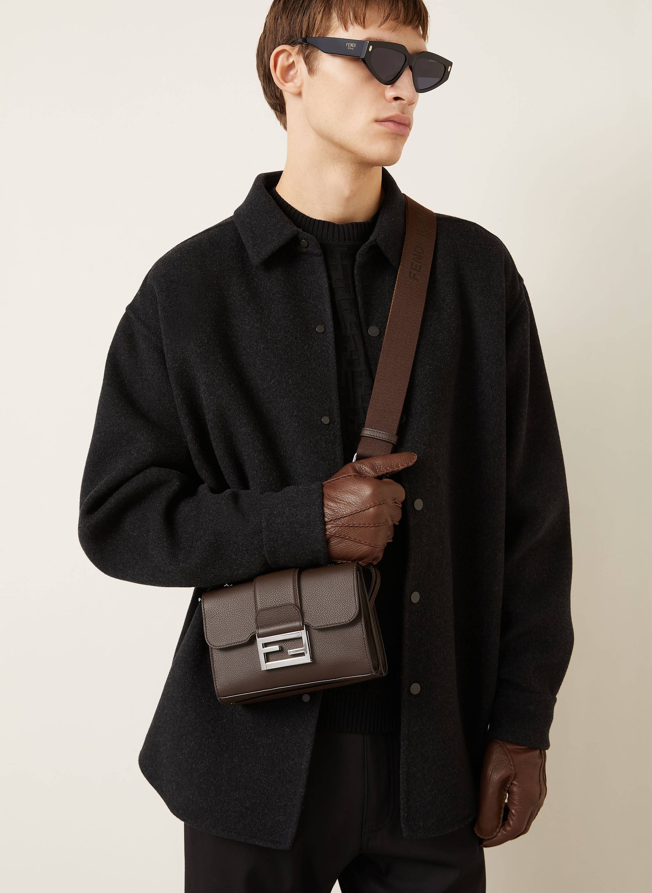 Thumbnail - Fendi Umhängetasche Baguette Double braun
