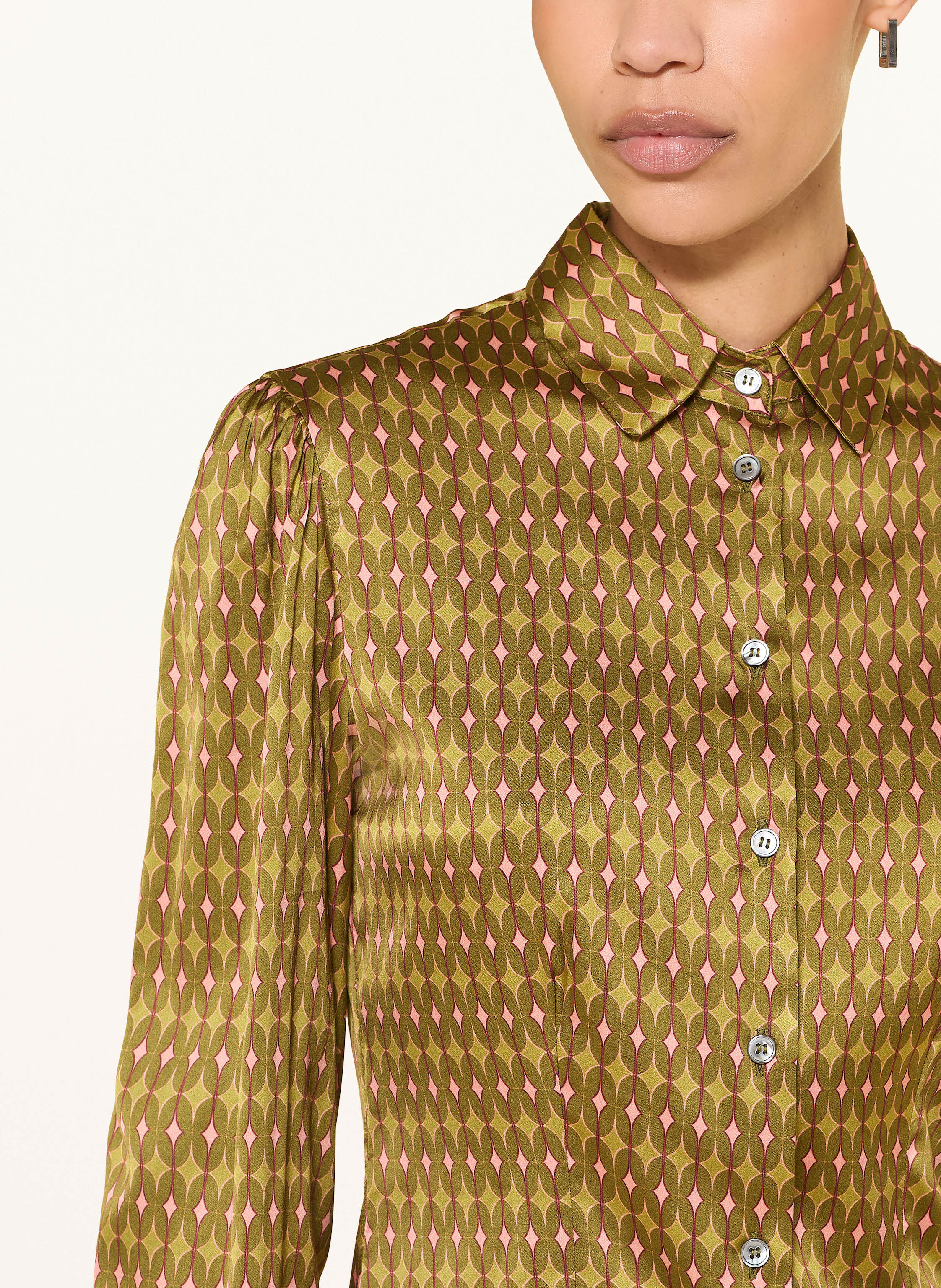 Thumbnail - Robert Friedman Hemdbluse Isan Aus Satin gruen