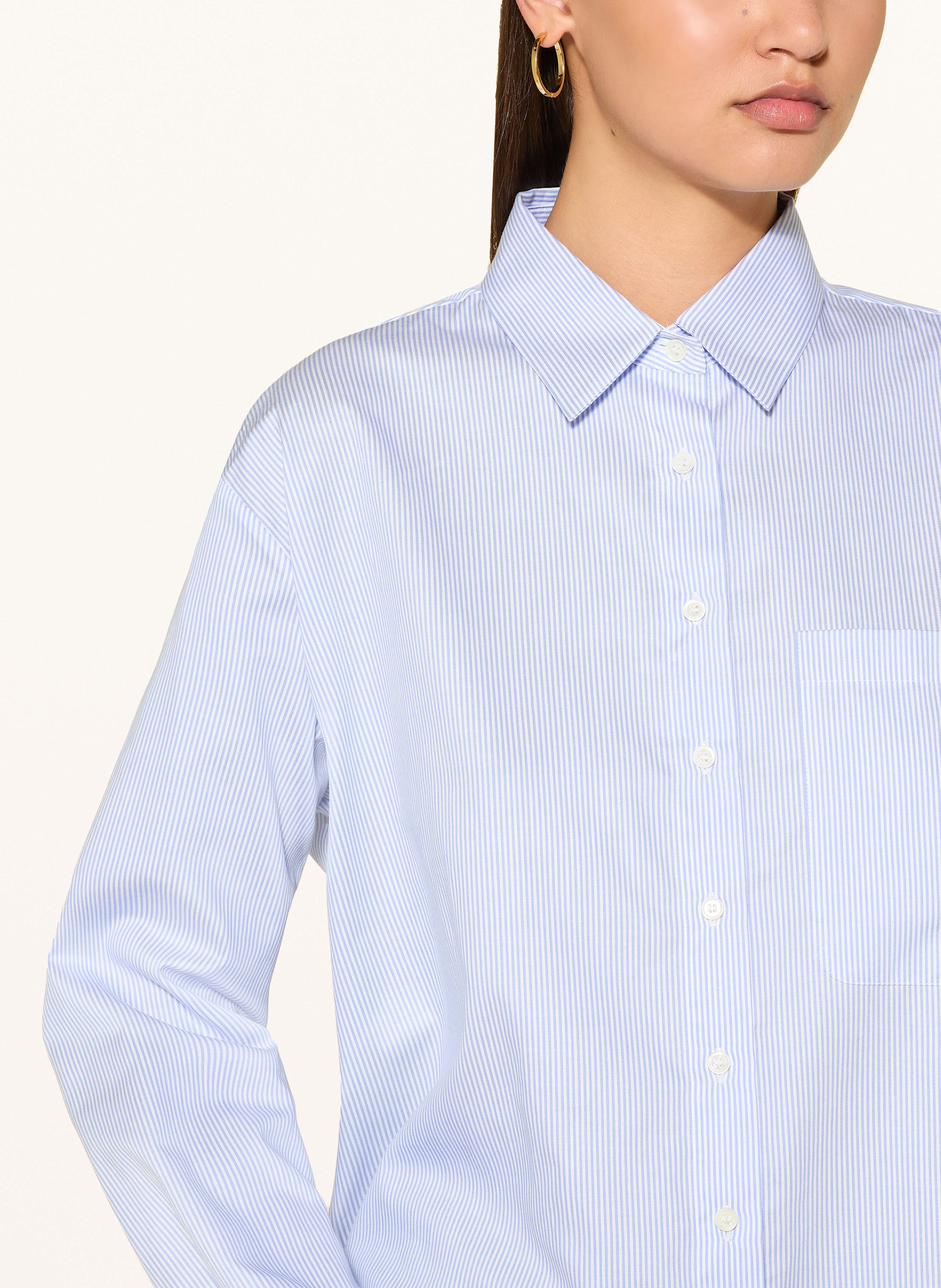 Thumbnail - Robert Friedman Hemdbluse Sophie Im Materialmix blau