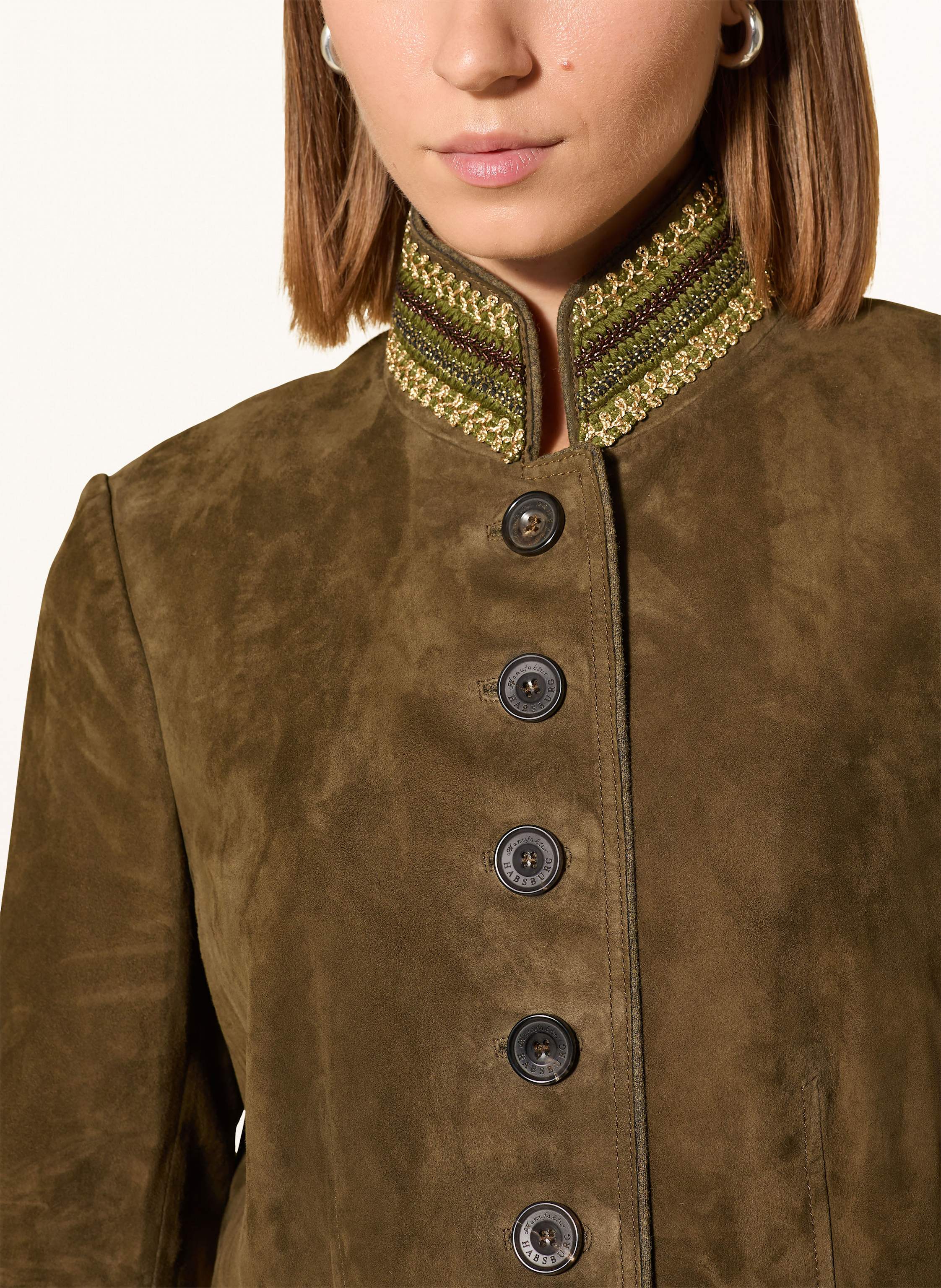 Thumbnail - Habsburg Ledermantel Plainburg Mit Glitzergarn gruen