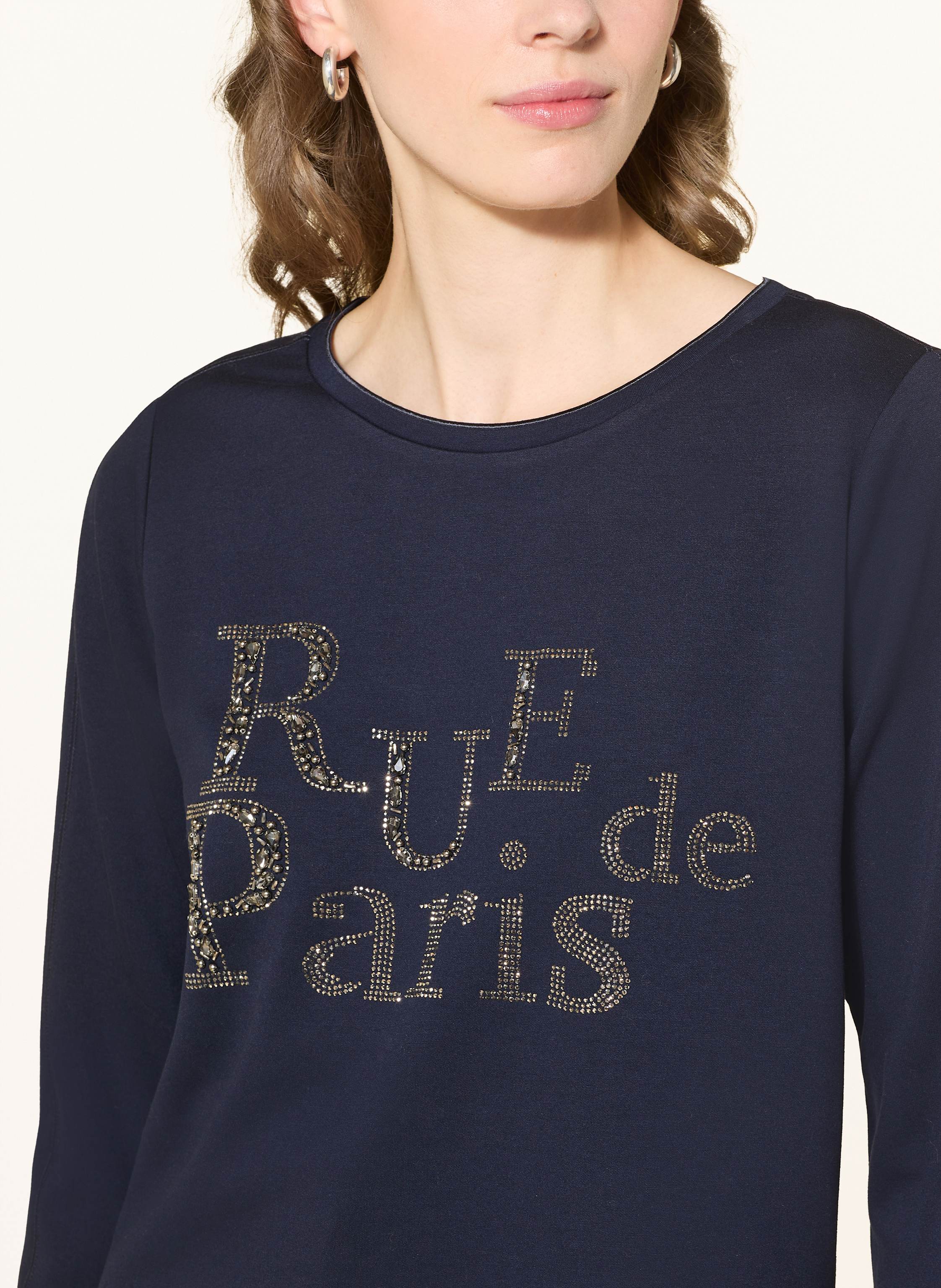 Thumbnail - Monari Longsleeve Mit Schmucksteinen grau