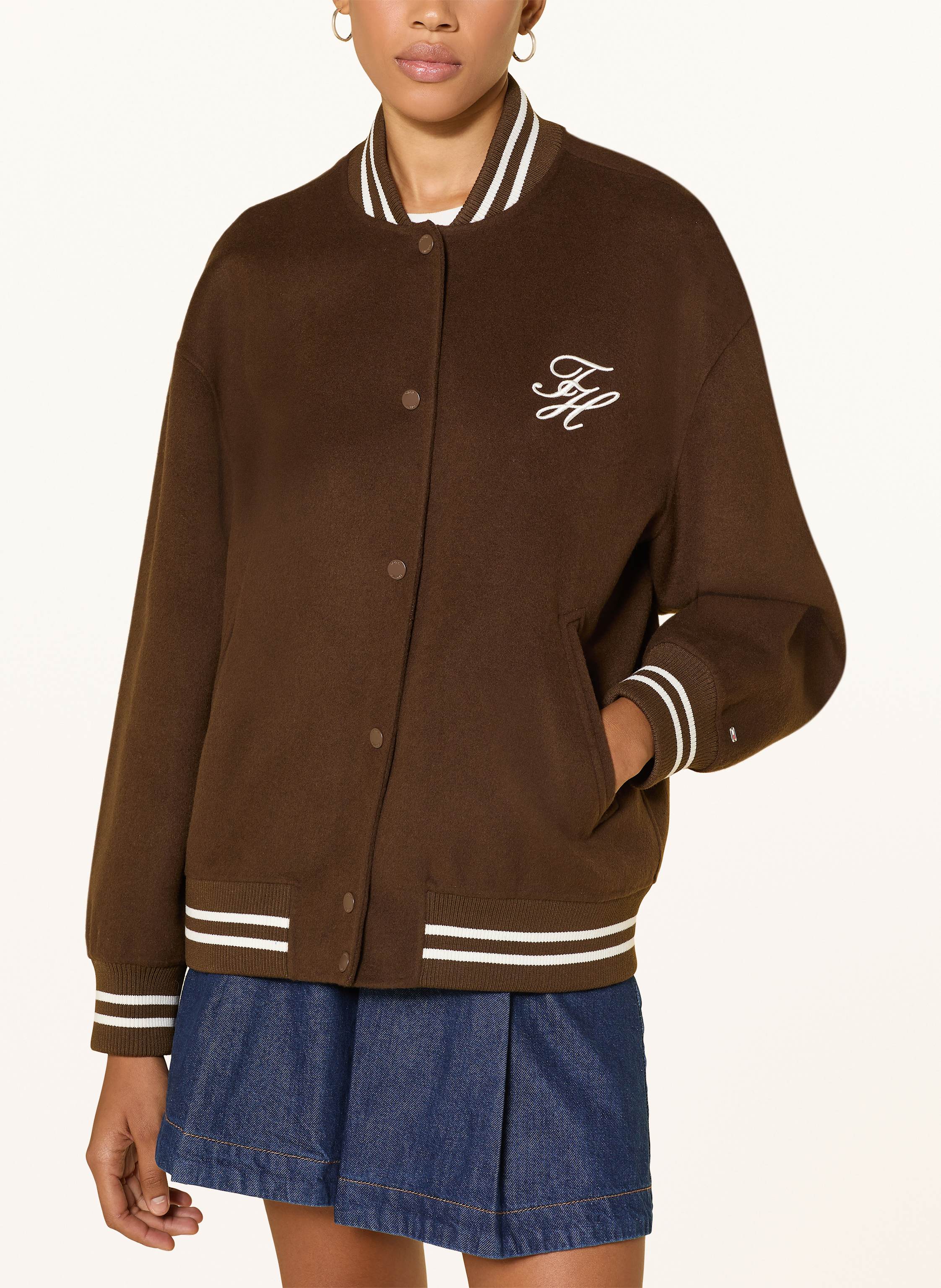 Thumbnail - Tommy Hilfiger College-Jacke braun