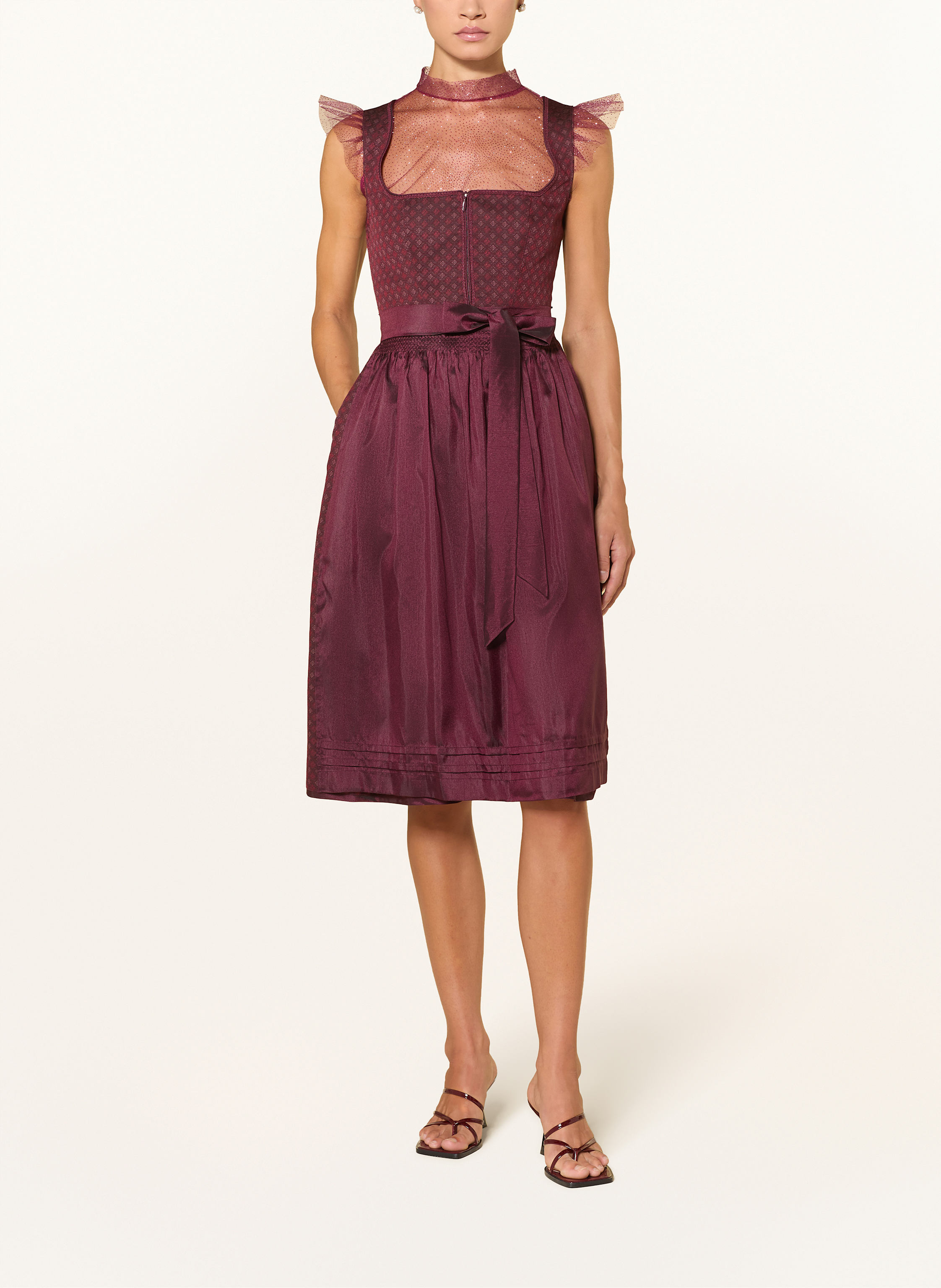 Thumbnail - Kinga Mathe Dirndlbluse Heiki Mit Glitzergarn rot