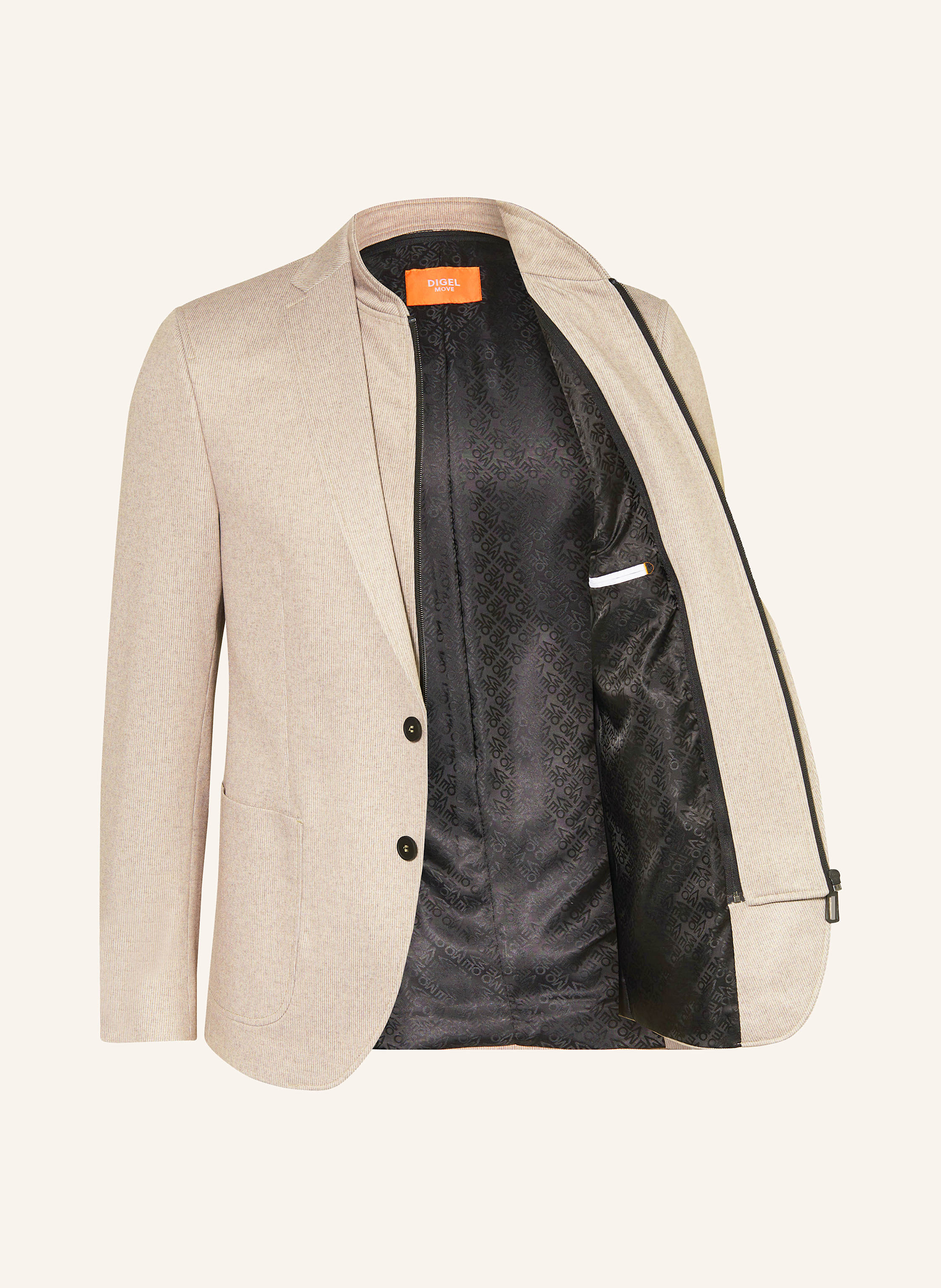 Thumbnail - Digel Move Jerseysakko Adamo Slim Fit Mit Herausnehmbarer Blende beige