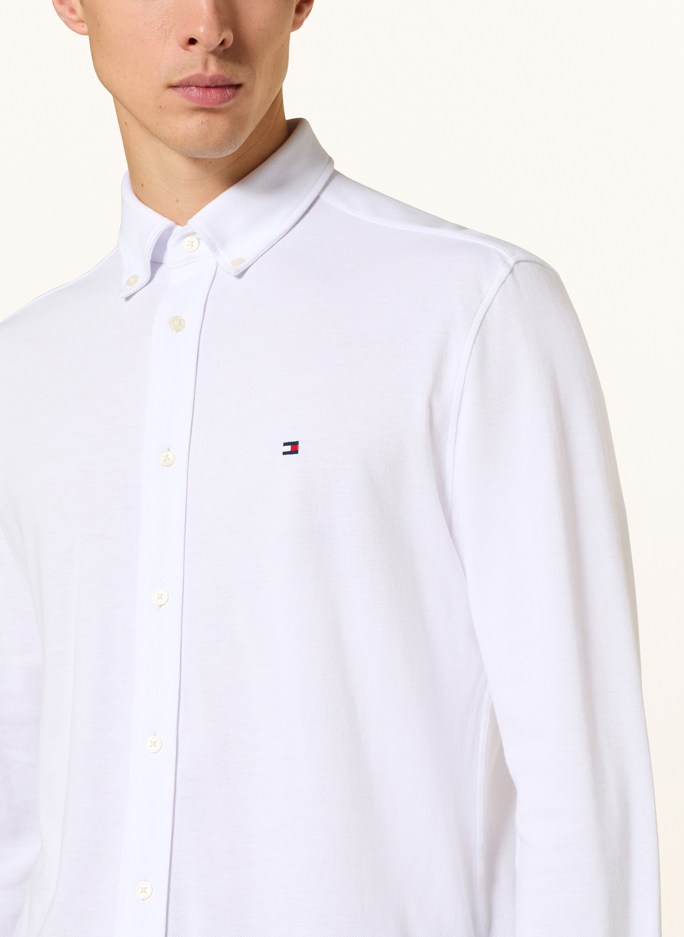 Thumbnail - Tommy Hilfiger Piqué-Hemd Regular Fit weiss