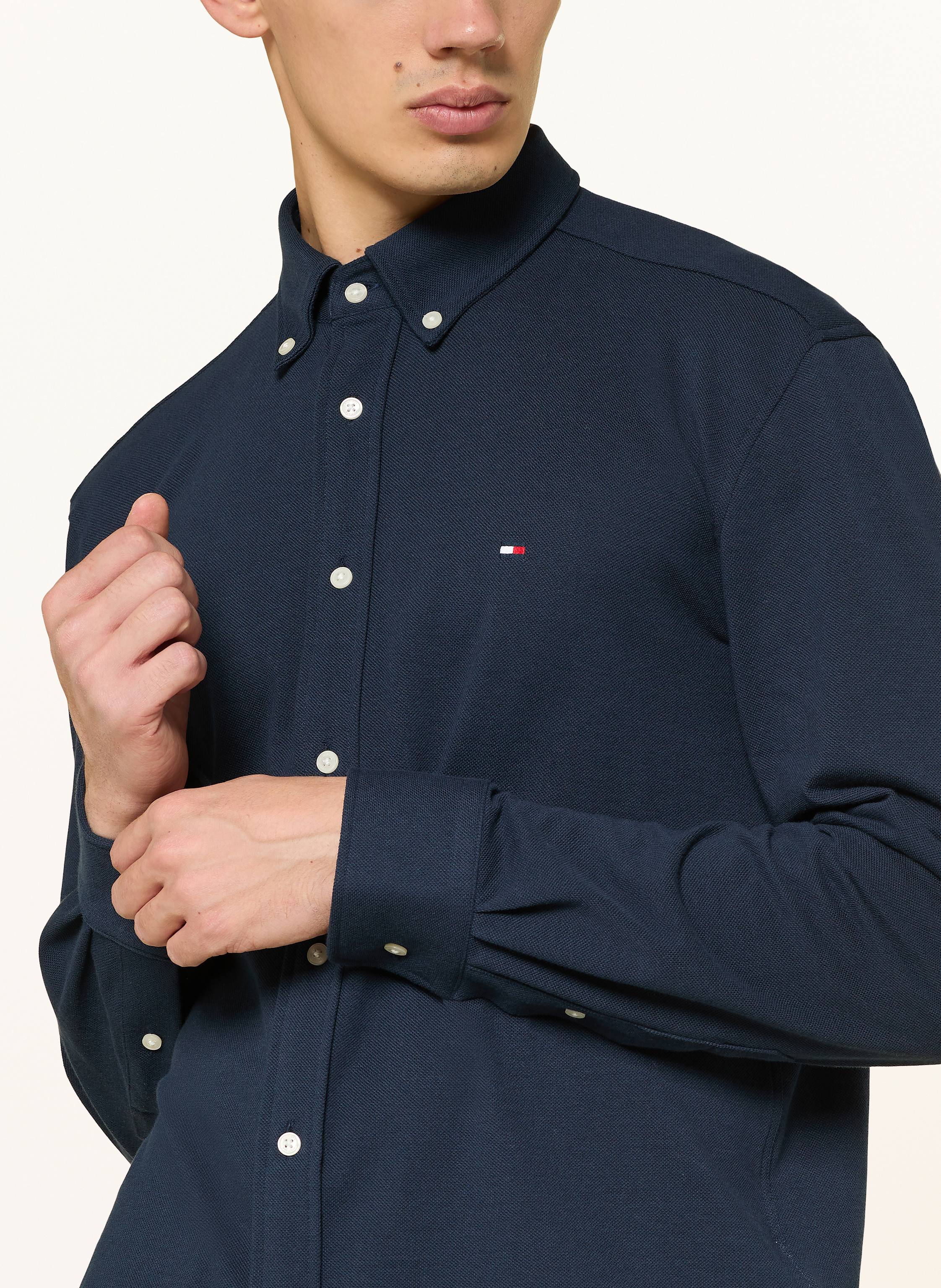 Thumbnail - Tommy Hilfiger Piqué-Hemd Regular Fit blau