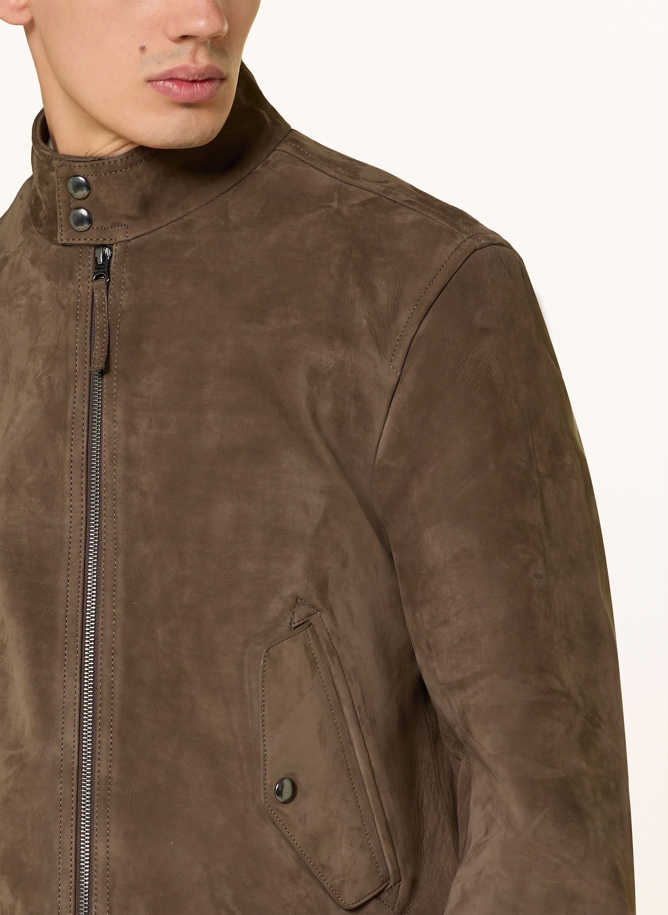 Thumbnail - Tommy Hilfiger Lederjacke beige