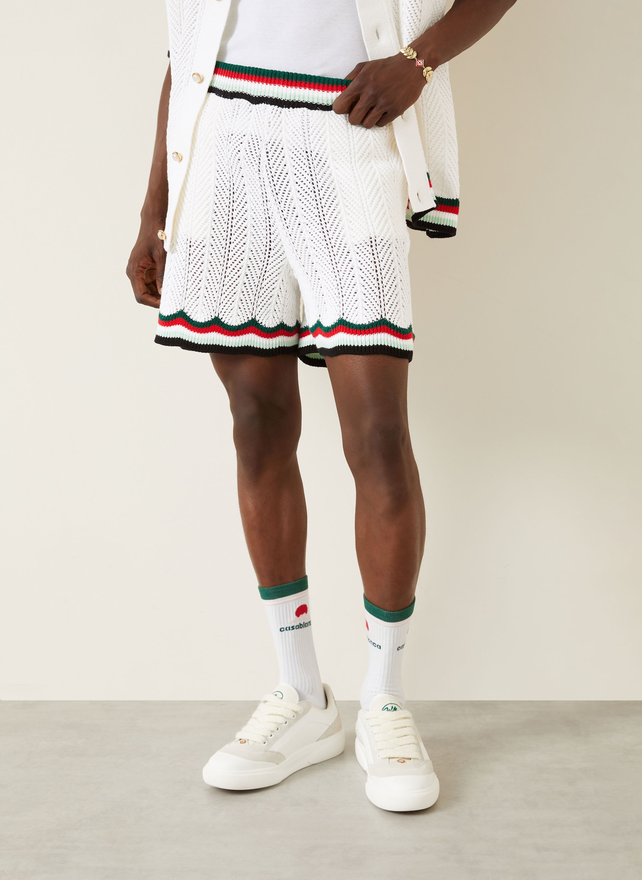 Thumbnail - Casablanca Strickshorts Regular Fit weiss