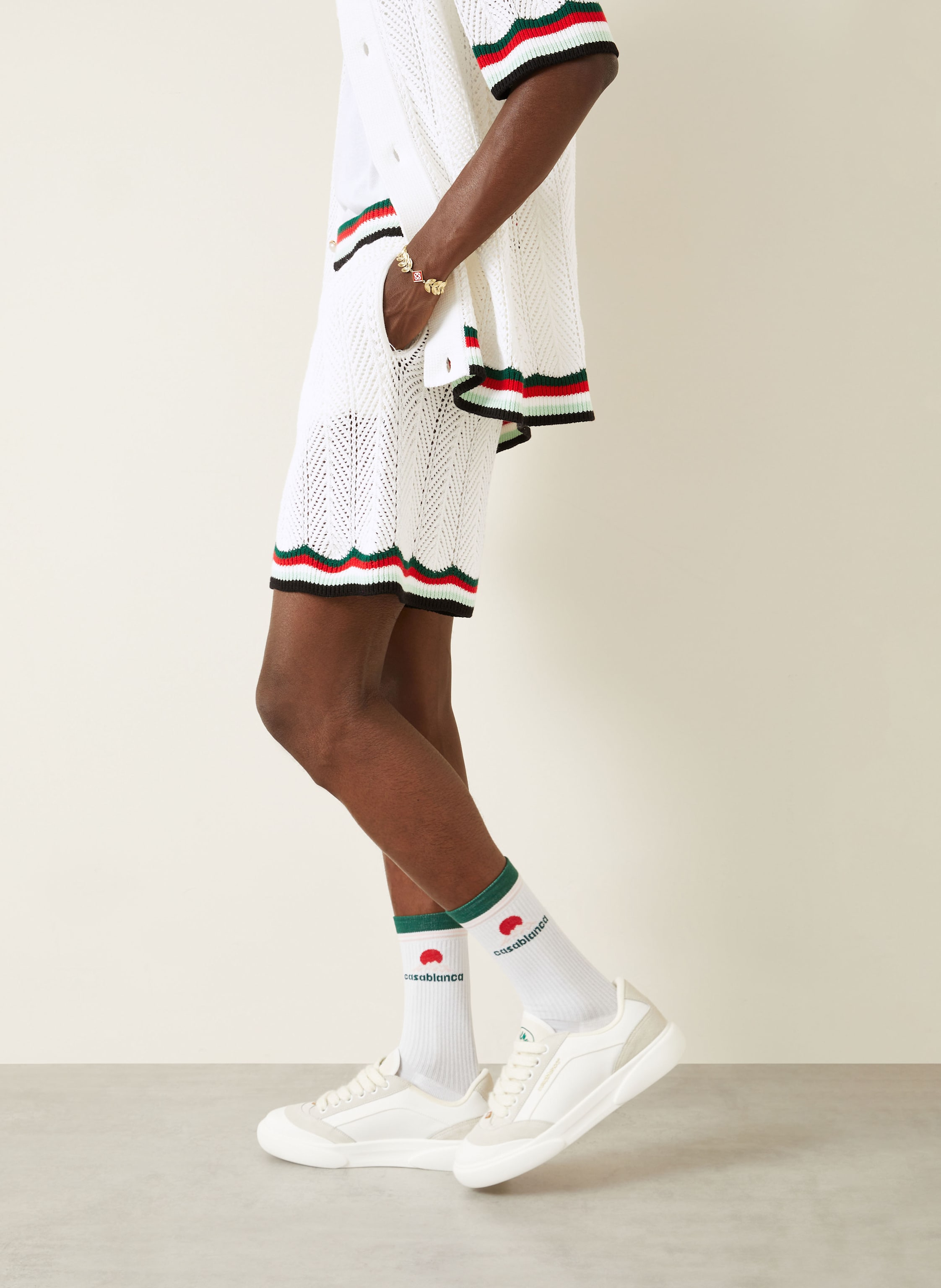 Thumbnail - Casablanca Strickshorts Regular Fit weiss