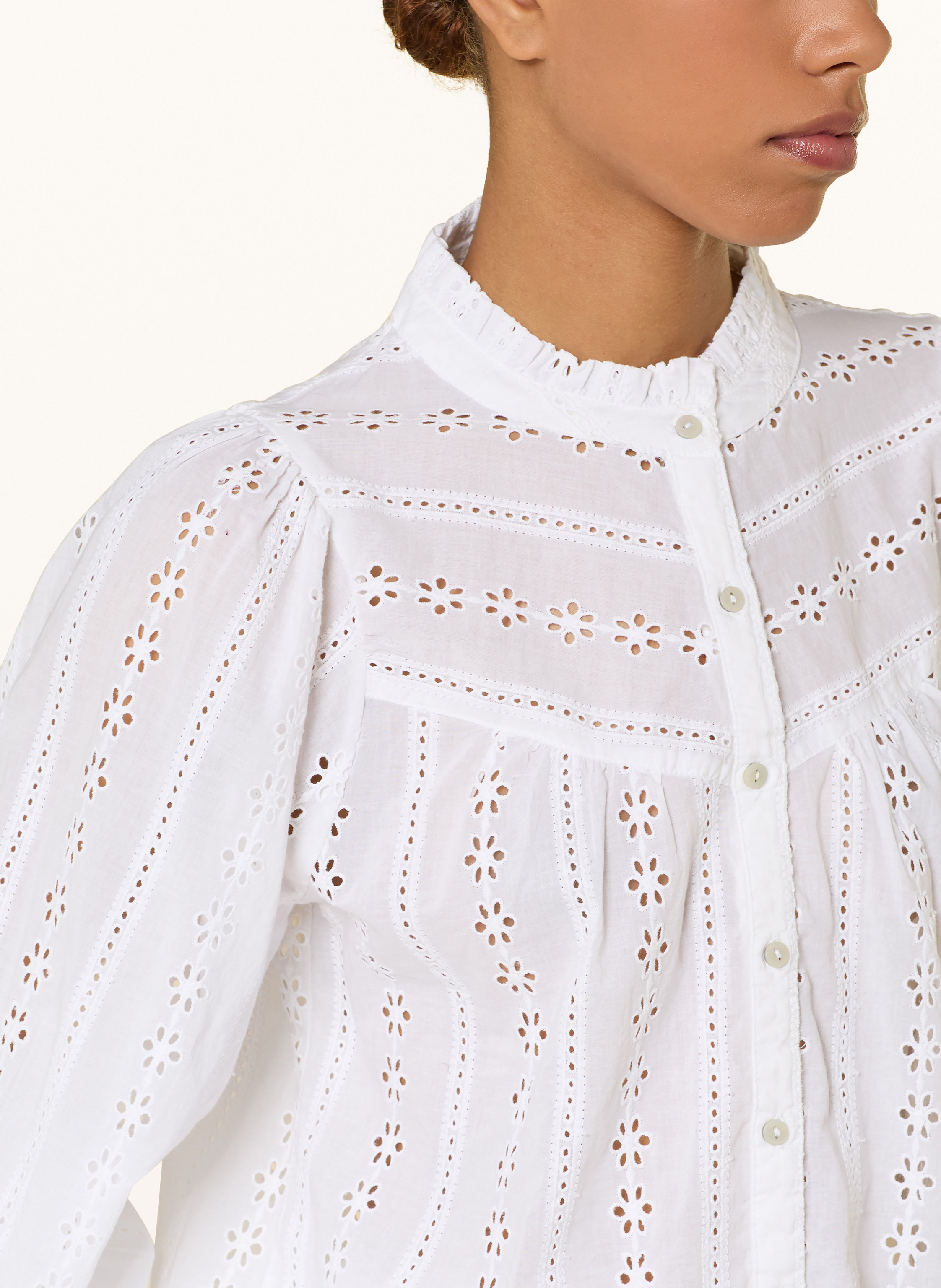 Thumbnail - Neo Noir Hemdbluse Wenna Aus Lochspitze weiss