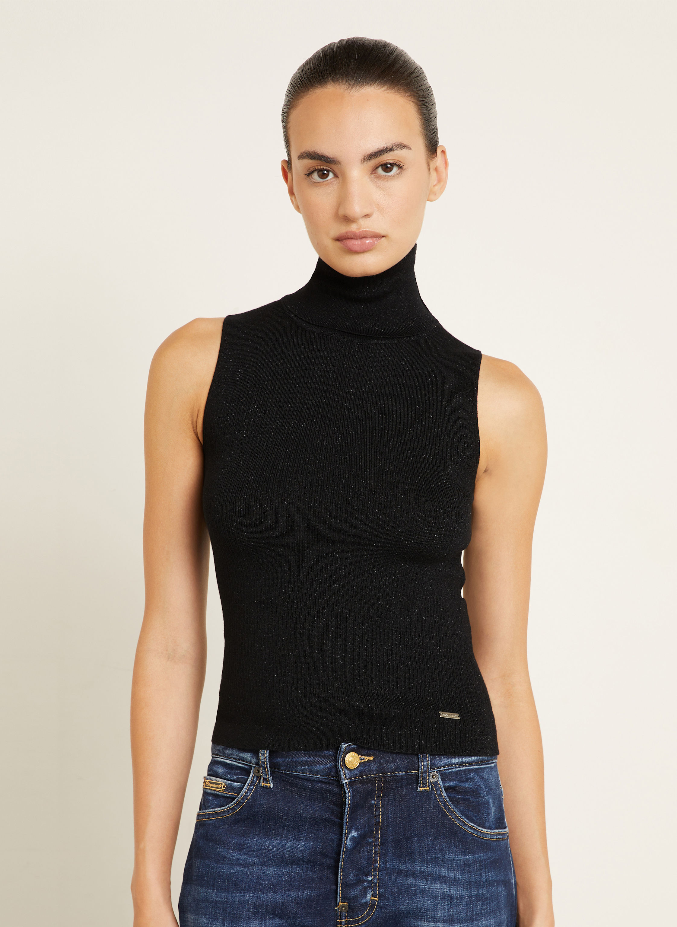 Thumbnail - dsquared2 Stricktop Mit Glitzergarn schwarz