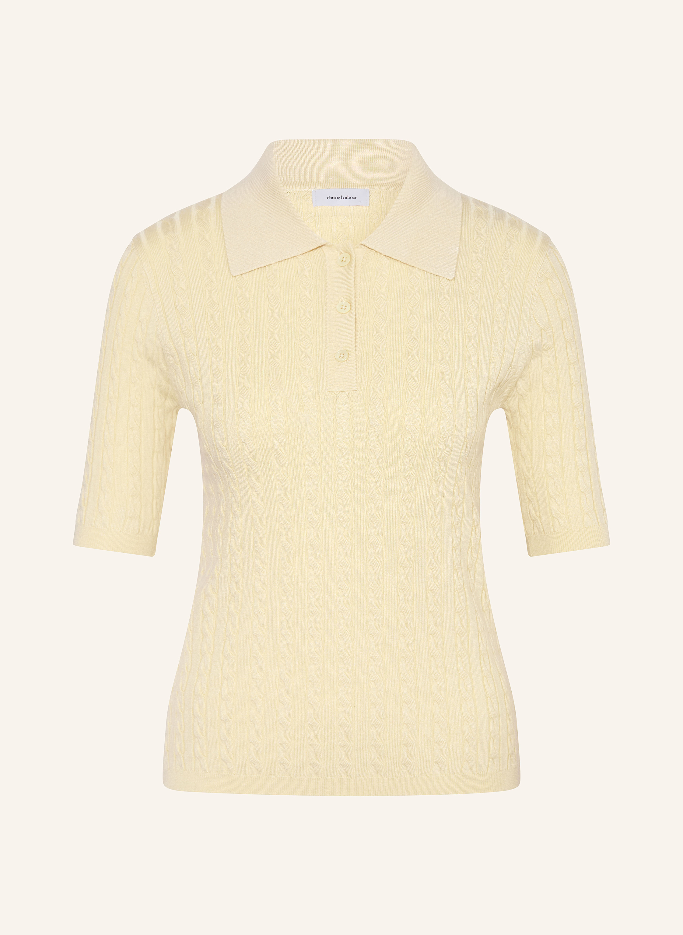 Darling Harbour Strick-Poloshirt gelb