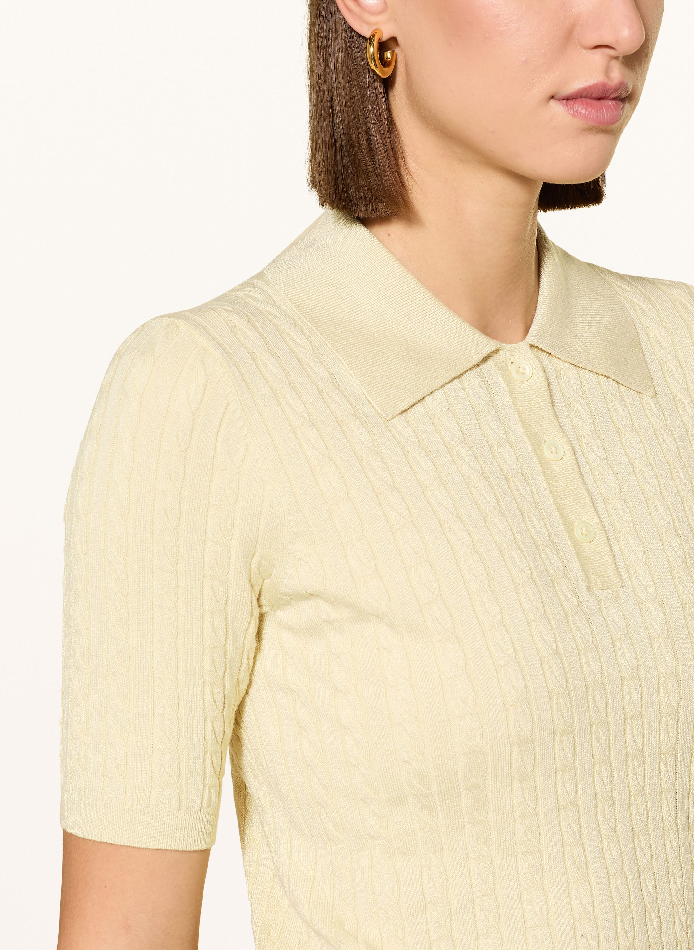 Thumbnail - Darling Harbour Strick-Poloshirt gelb