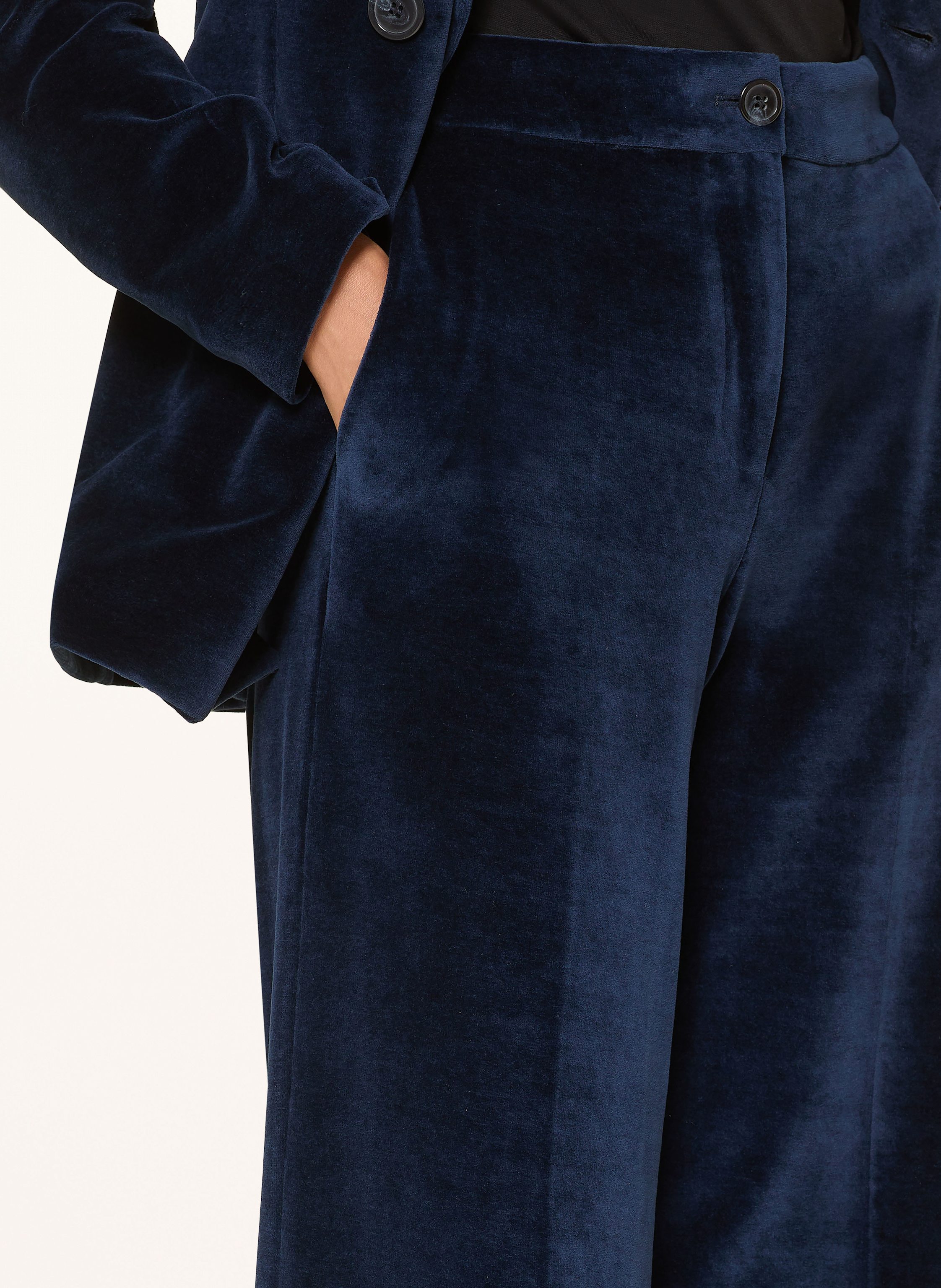 Thumbnail - Ottod'ame Marlenehose Aus Nicki blau