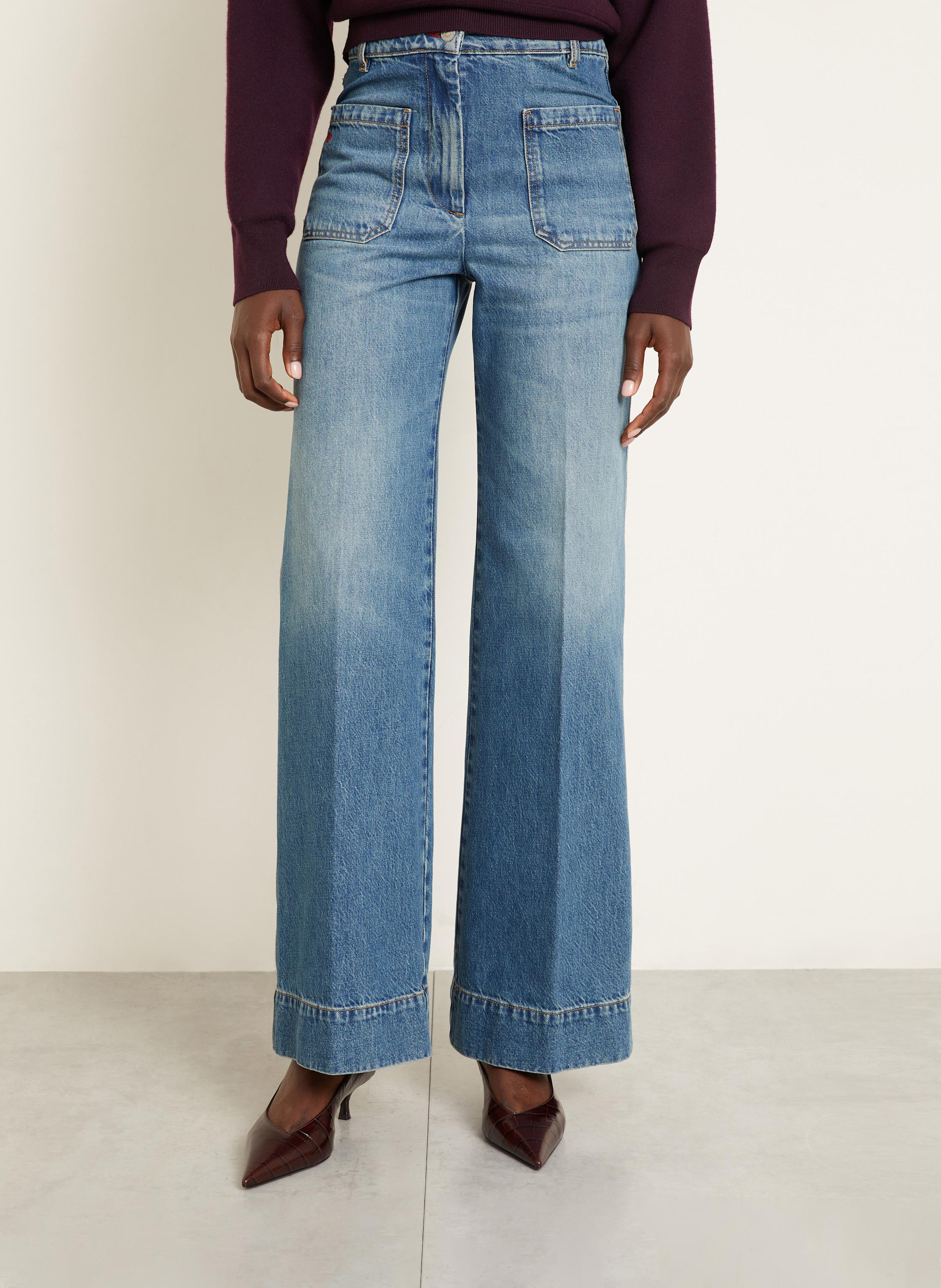 Thumbnail - Victoria Beckham Straight Jeans Alina blau