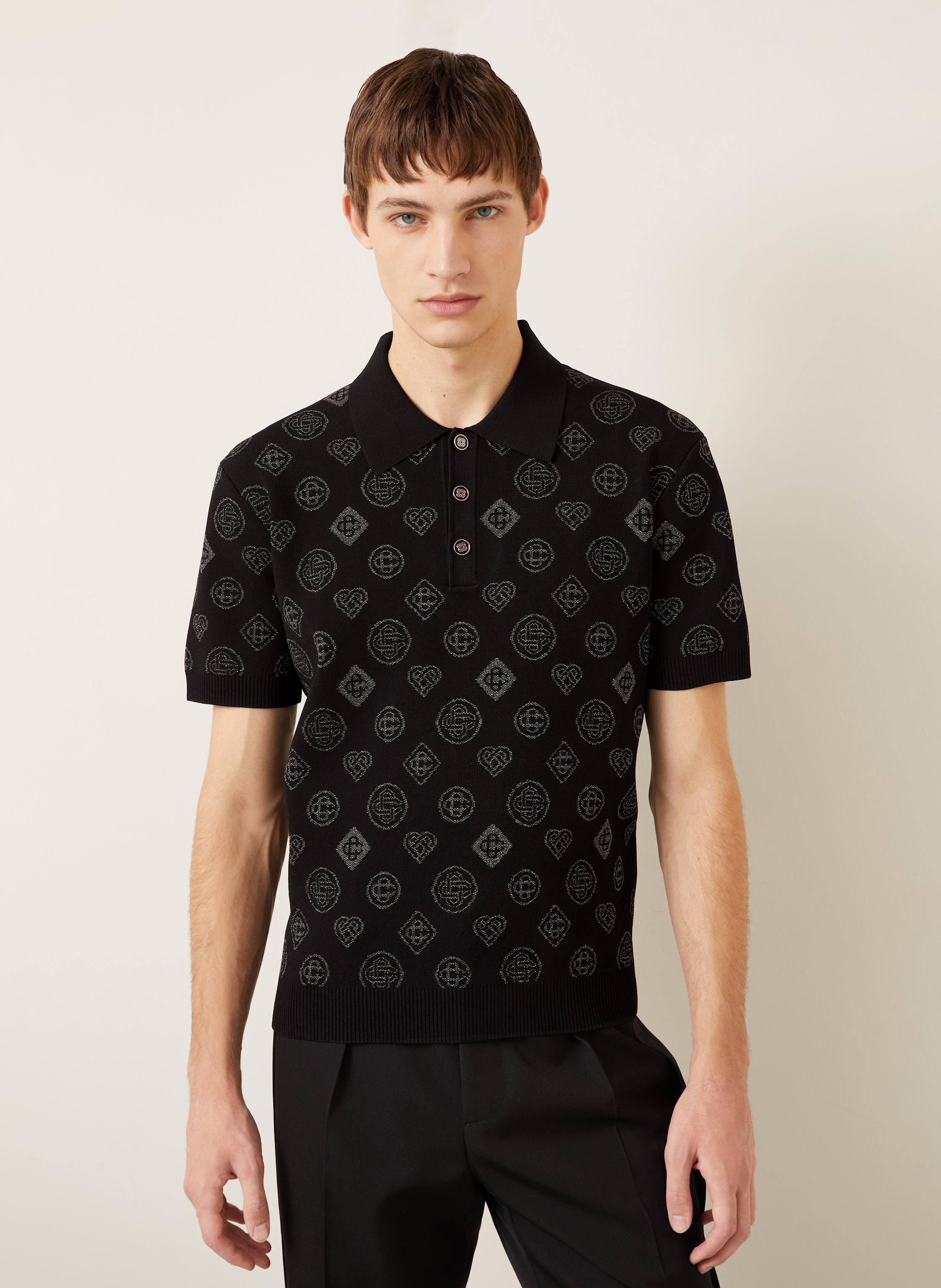 Thumbnail - Casablanca Strick-Poloshirt Mit Glitzergarn schwarz