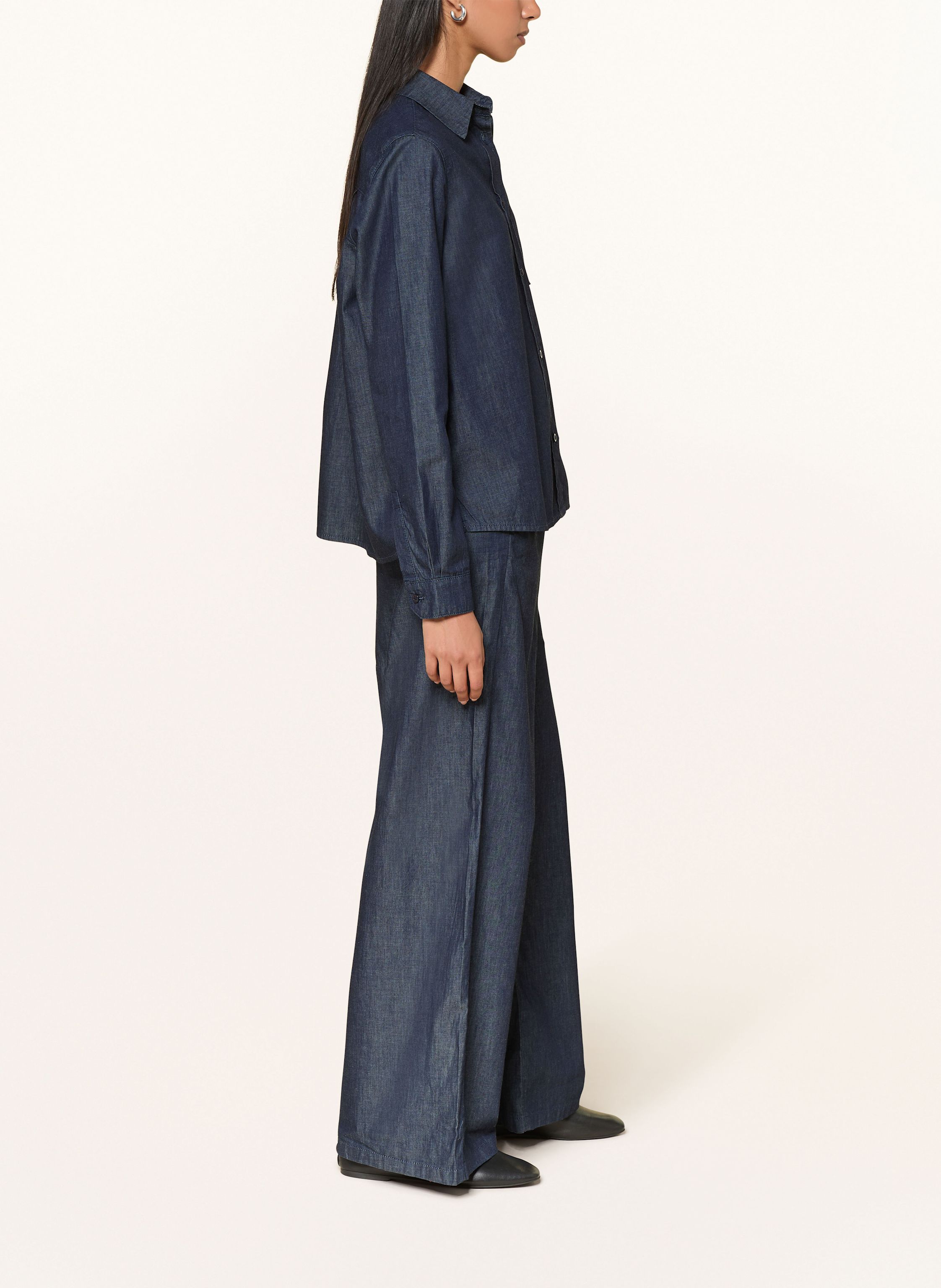 Thumbnail - Milano Italy Hemdbluse In Jeansoptik blau