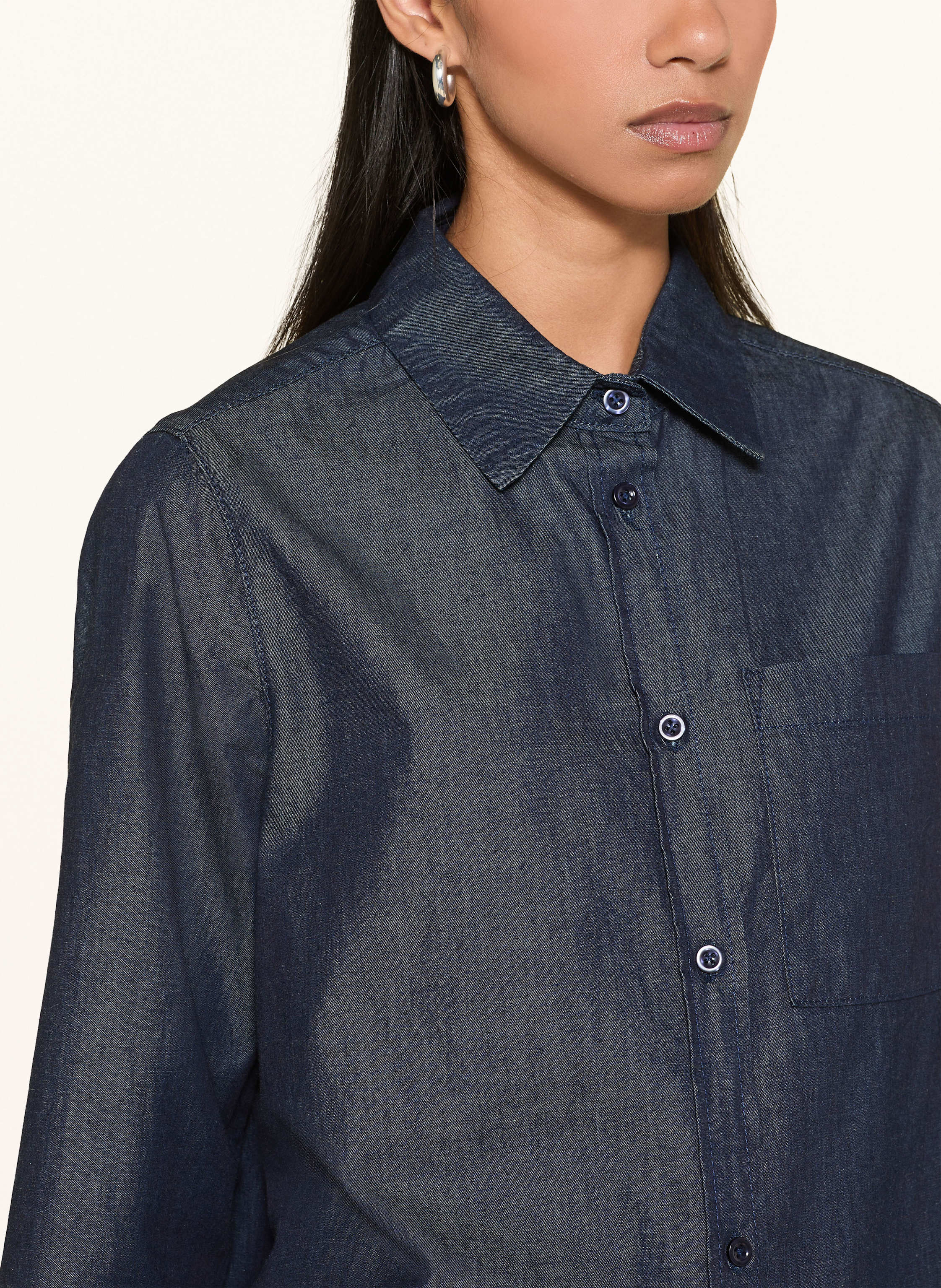 Thumbnail - Milano Italy Hemdbluse In Jeansoptik blau