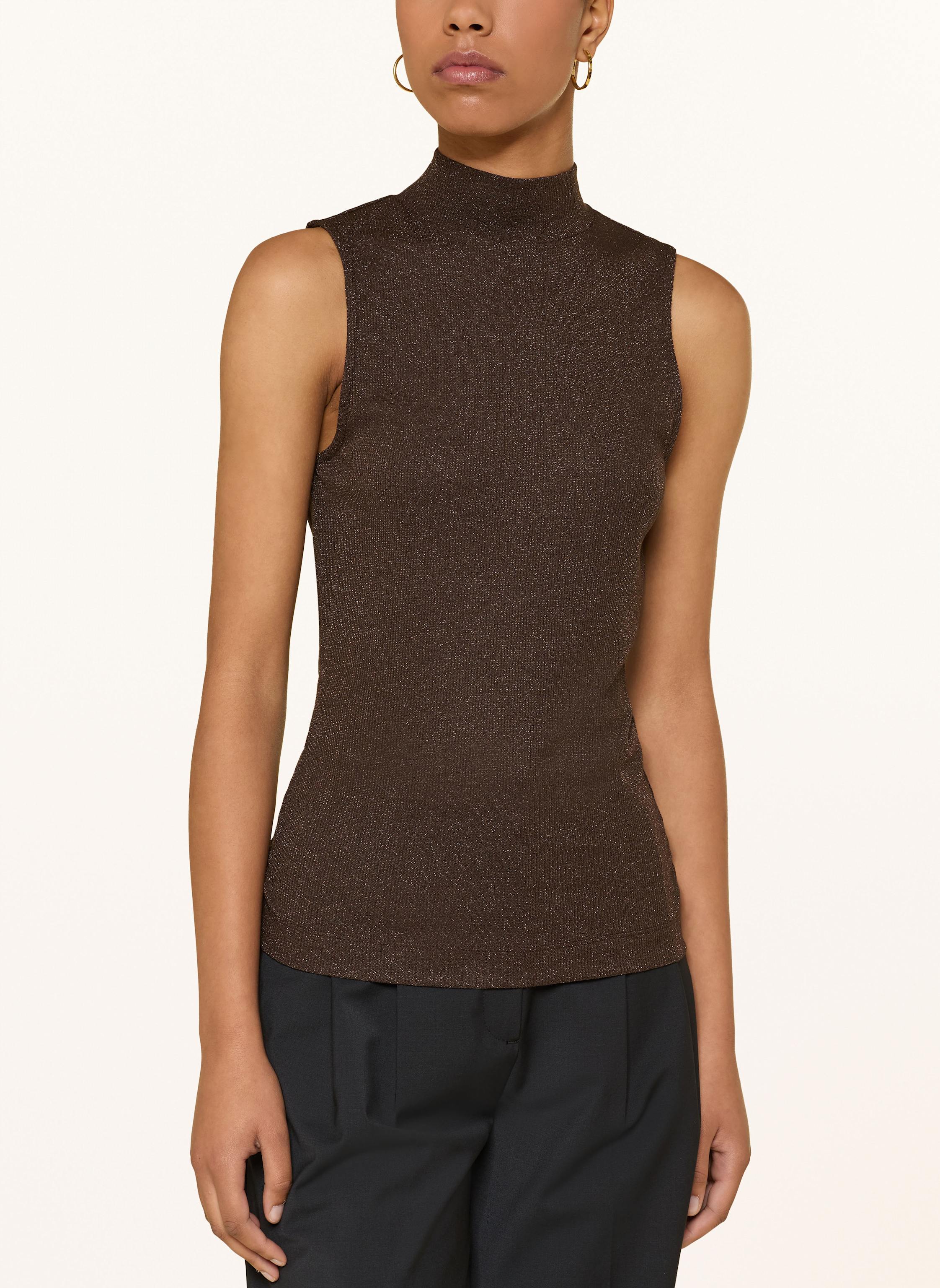 Thumbnail - Rich & Royal Top Mit Glitzergarn braun