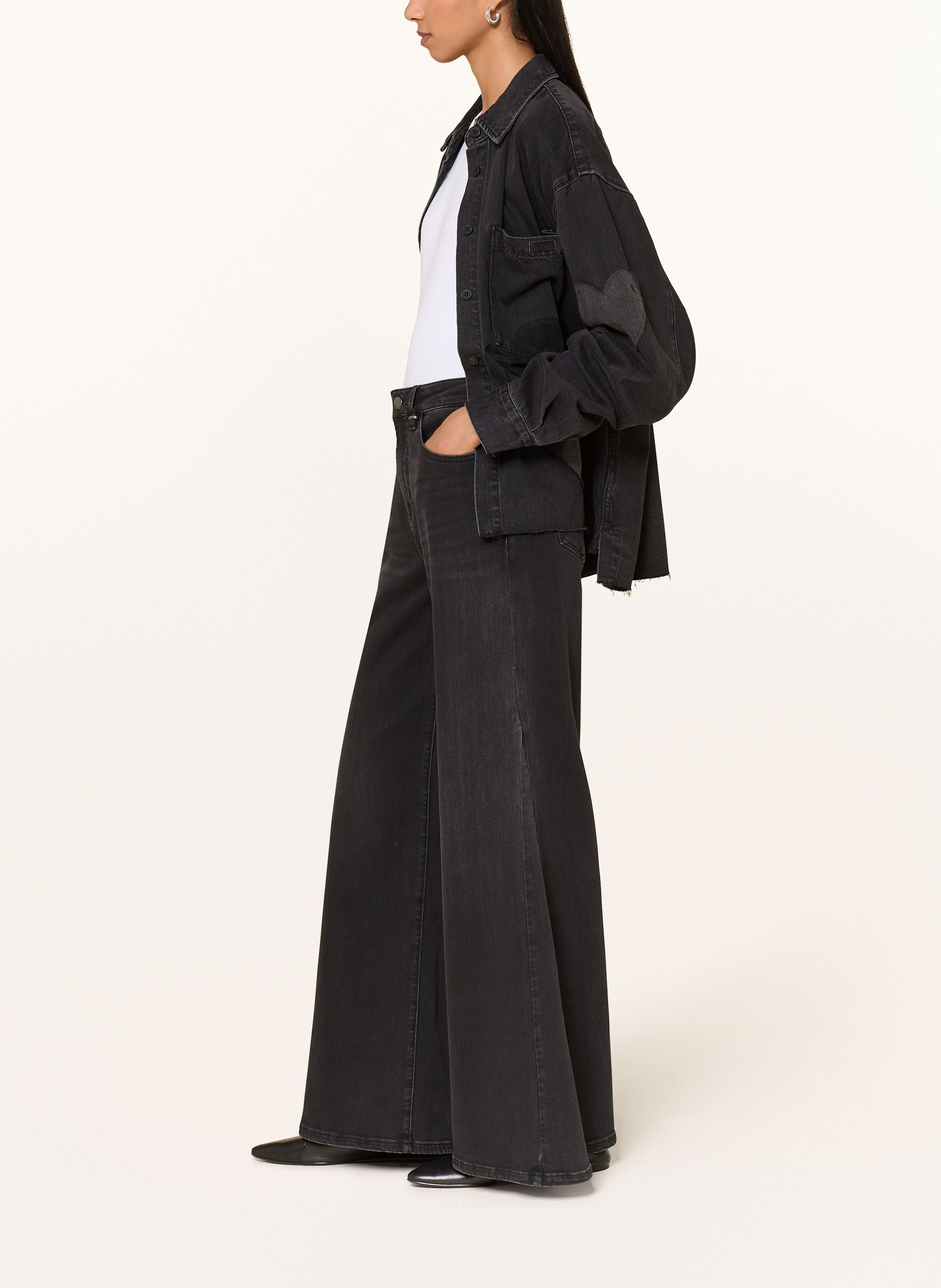 Thumbnail - Elias Rumelis Wide Leg Jeans Holli Mit Pailletten schwarz