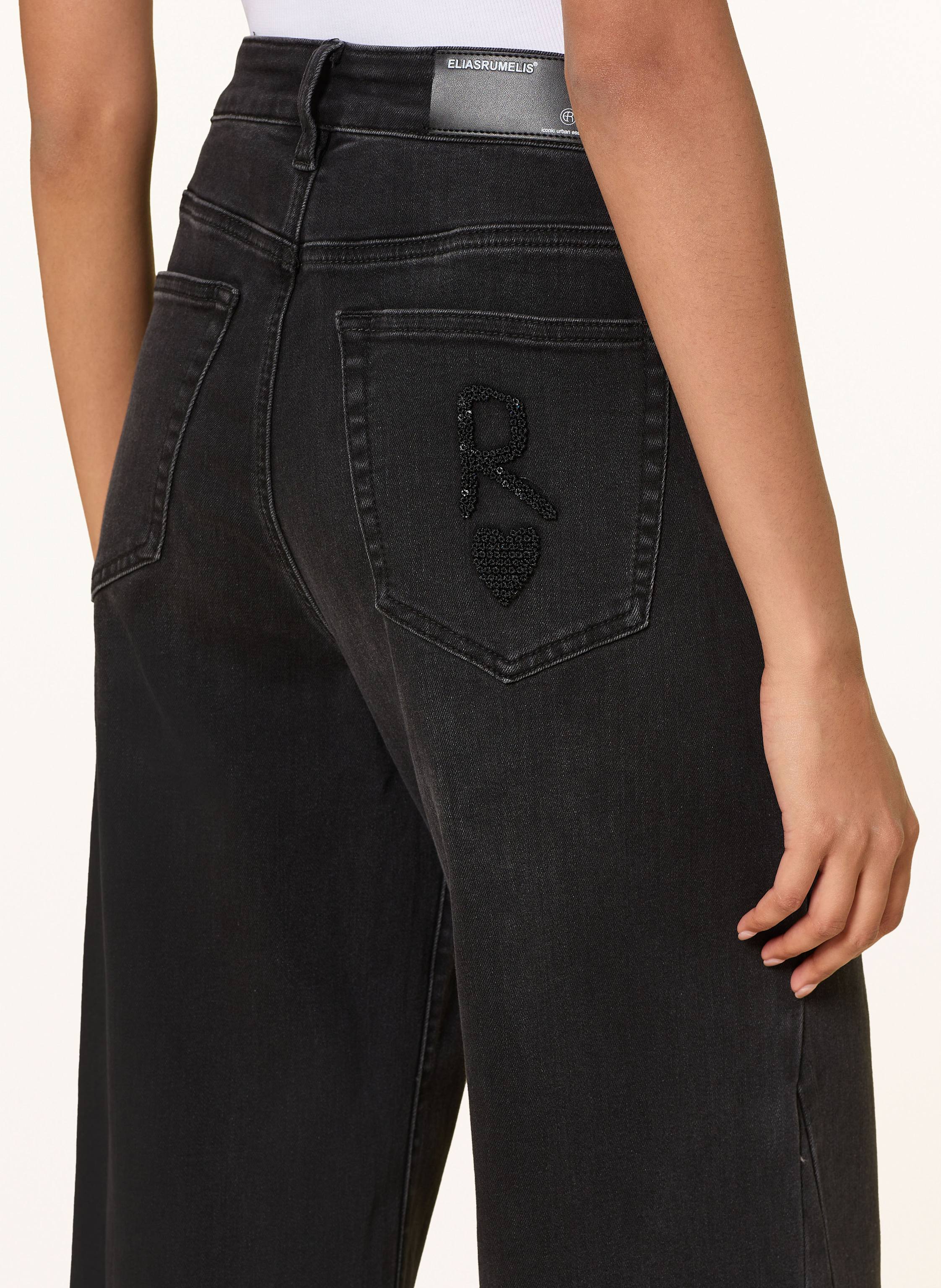 Thumbnail - Elias Rumelis Wide Leg Jeans Holli Mit Pailletten schwarz