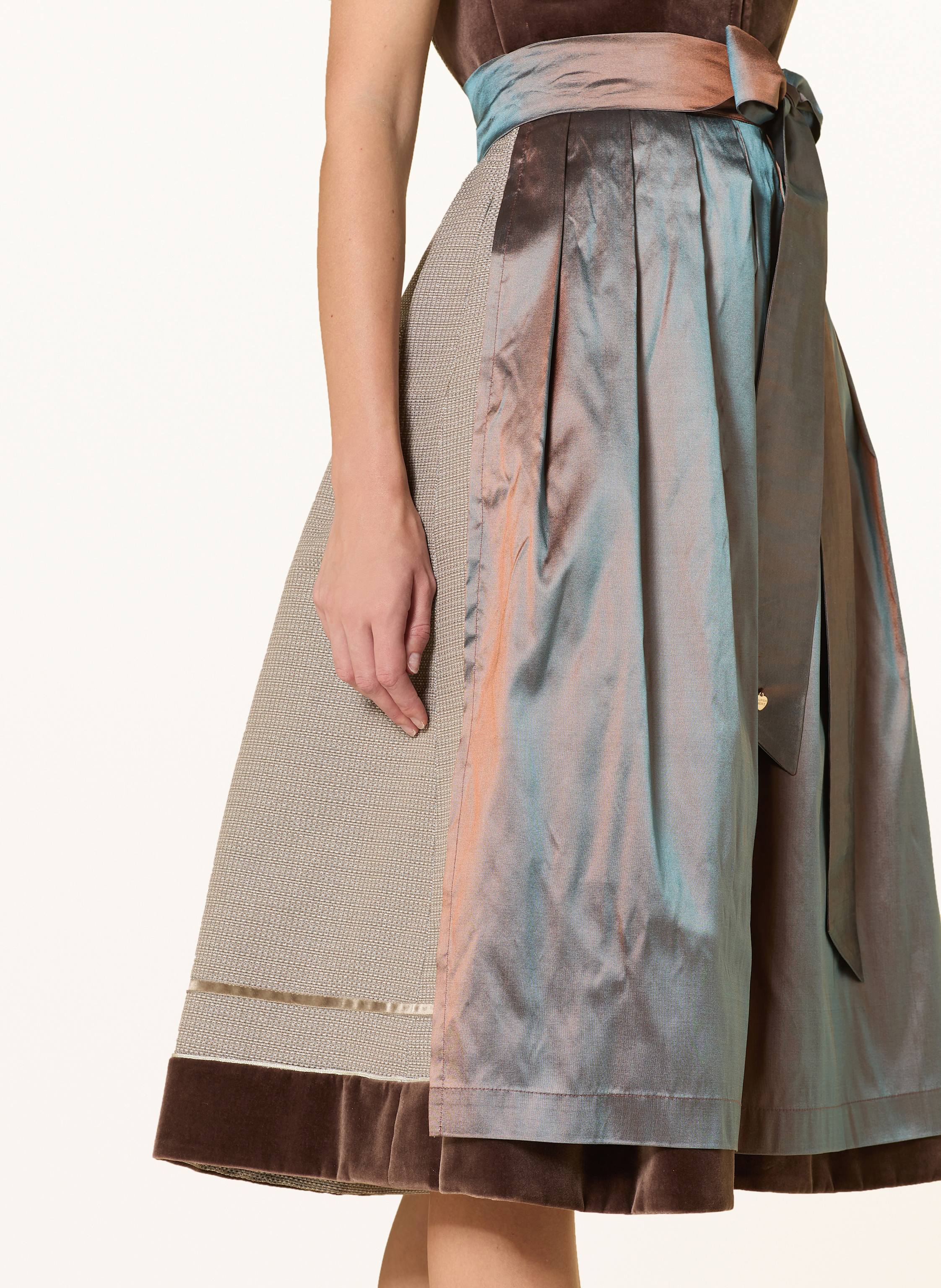Thumbnail - Alpenherz Dirndl Rosalie Mit Glitzergarn braun